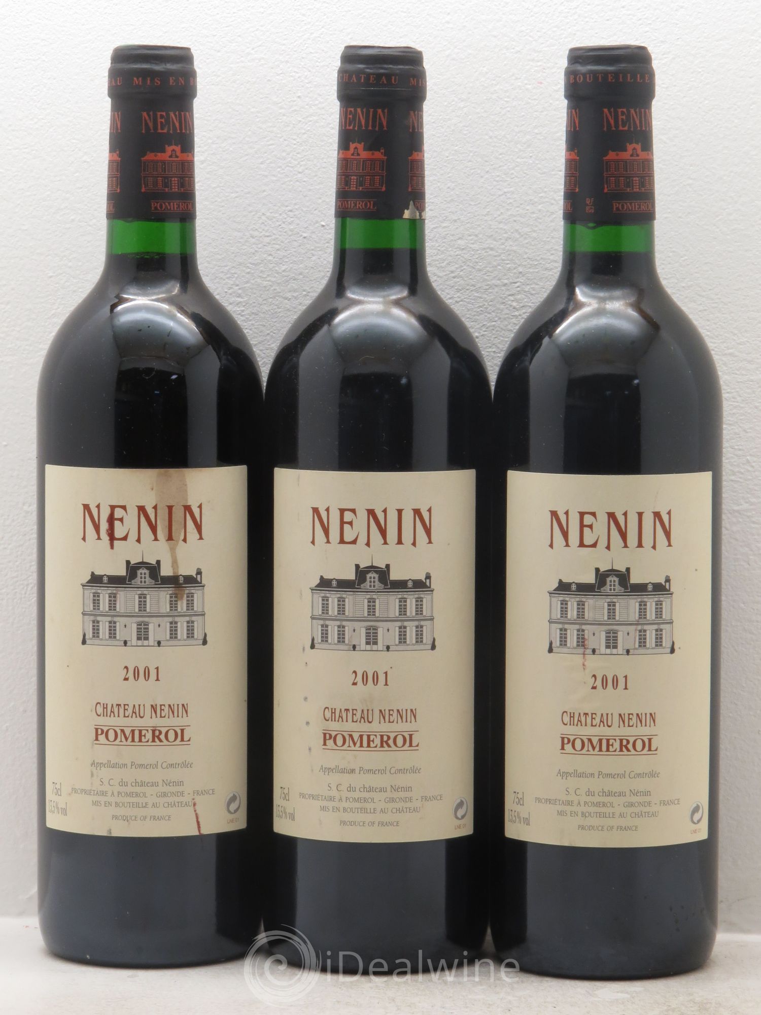 Château Nenin (sans prix de réserve) 2001 - Lot de 3 bouteilles - 0
