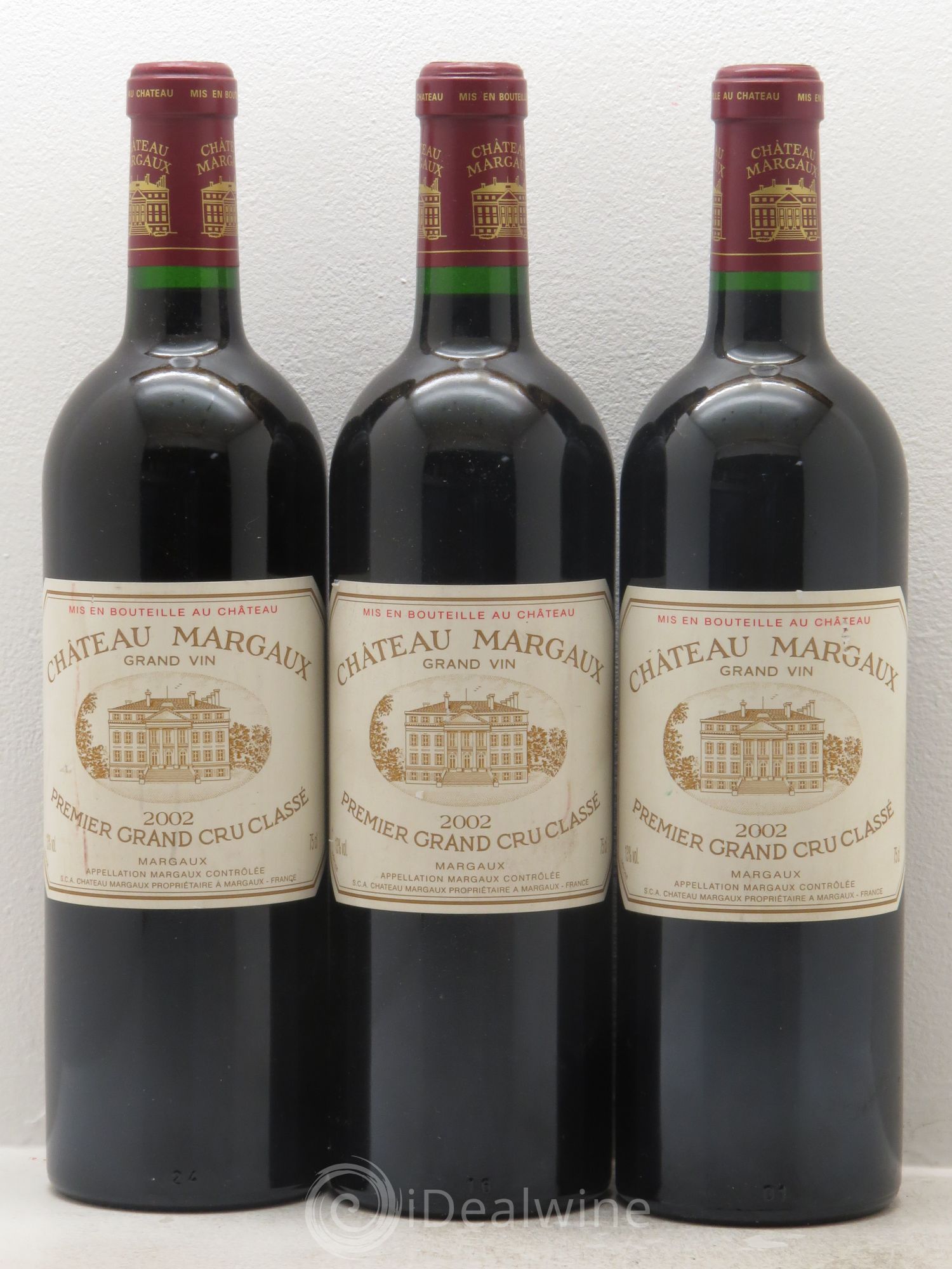 Château Margaux 1er Grand Cru Classé 2002 - Lot de 3 bouteilles - 0