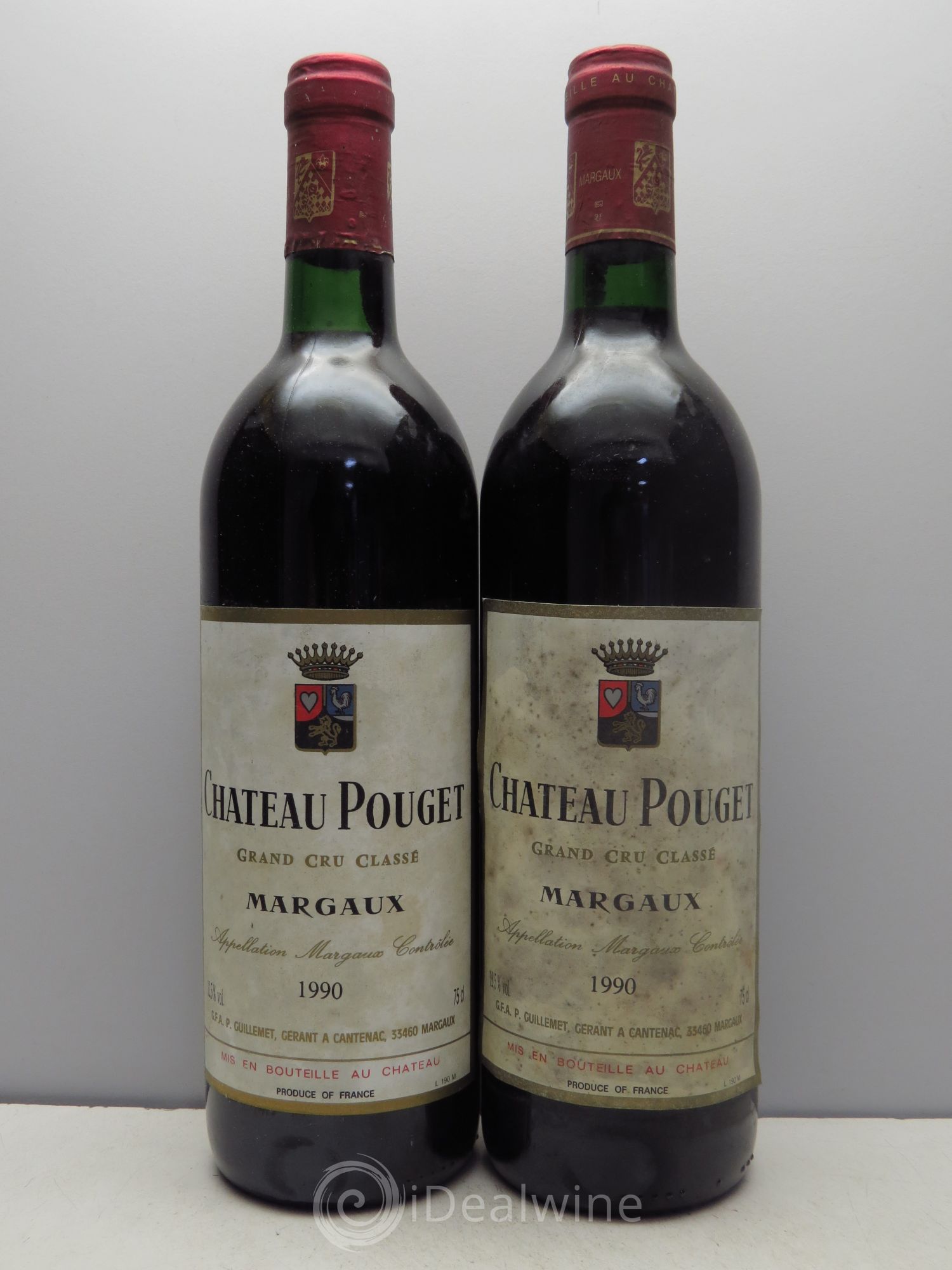 Château Pouget 4ème Grand Cru Classé 1990 - Lot de 2 bouteilles - 0