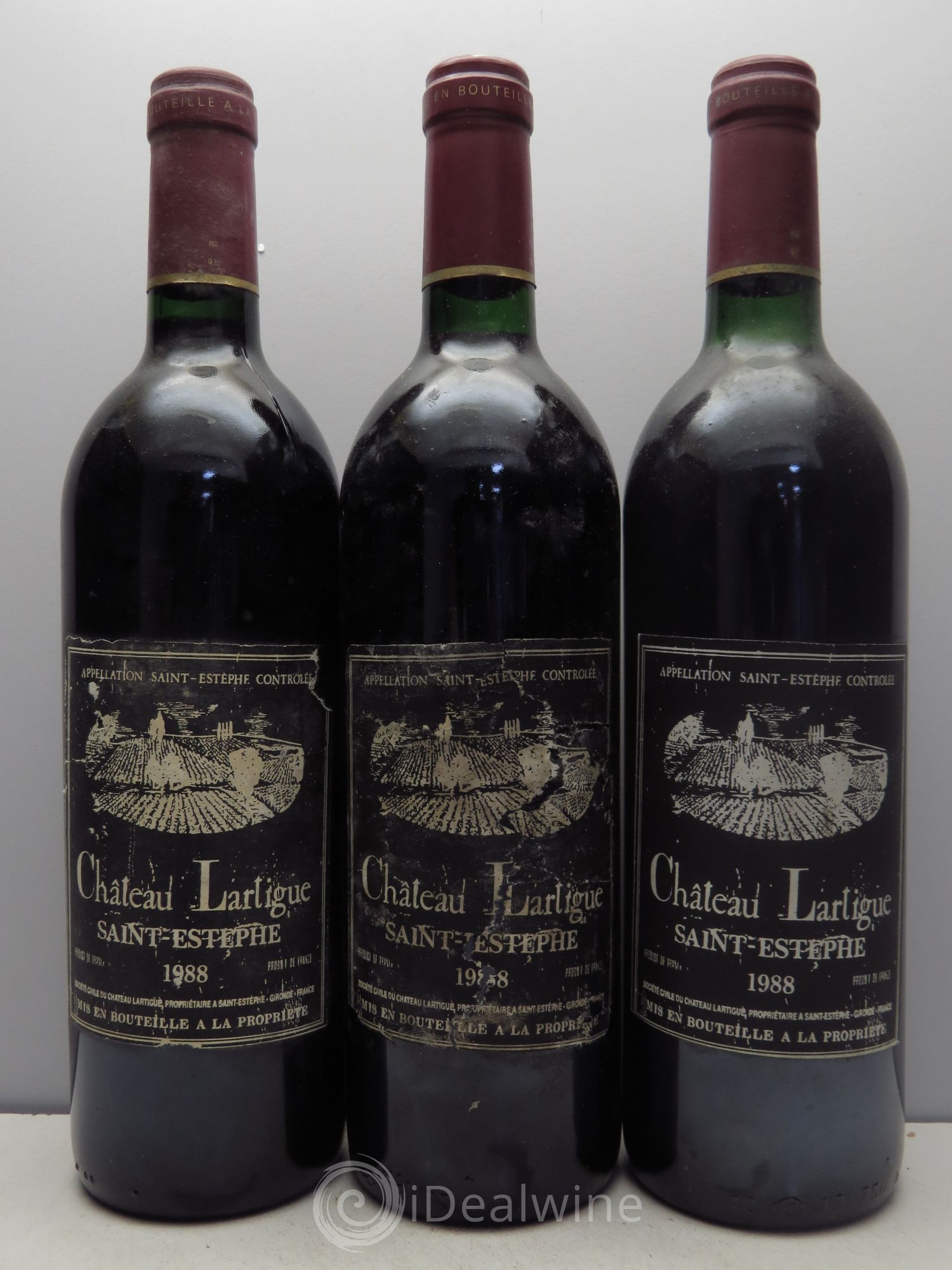Saint-Estèphe Château Lartigue 1988 - Posten von 3 Flaschen - 0