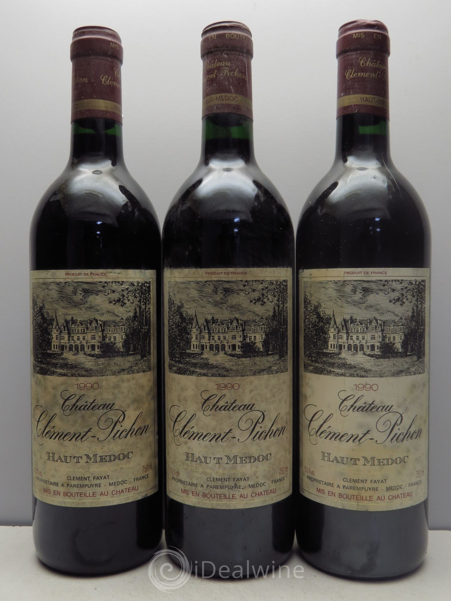 Château Clément-Pichon Cru Bourgeois 1990 - Lot de 3 bouteilles - 0