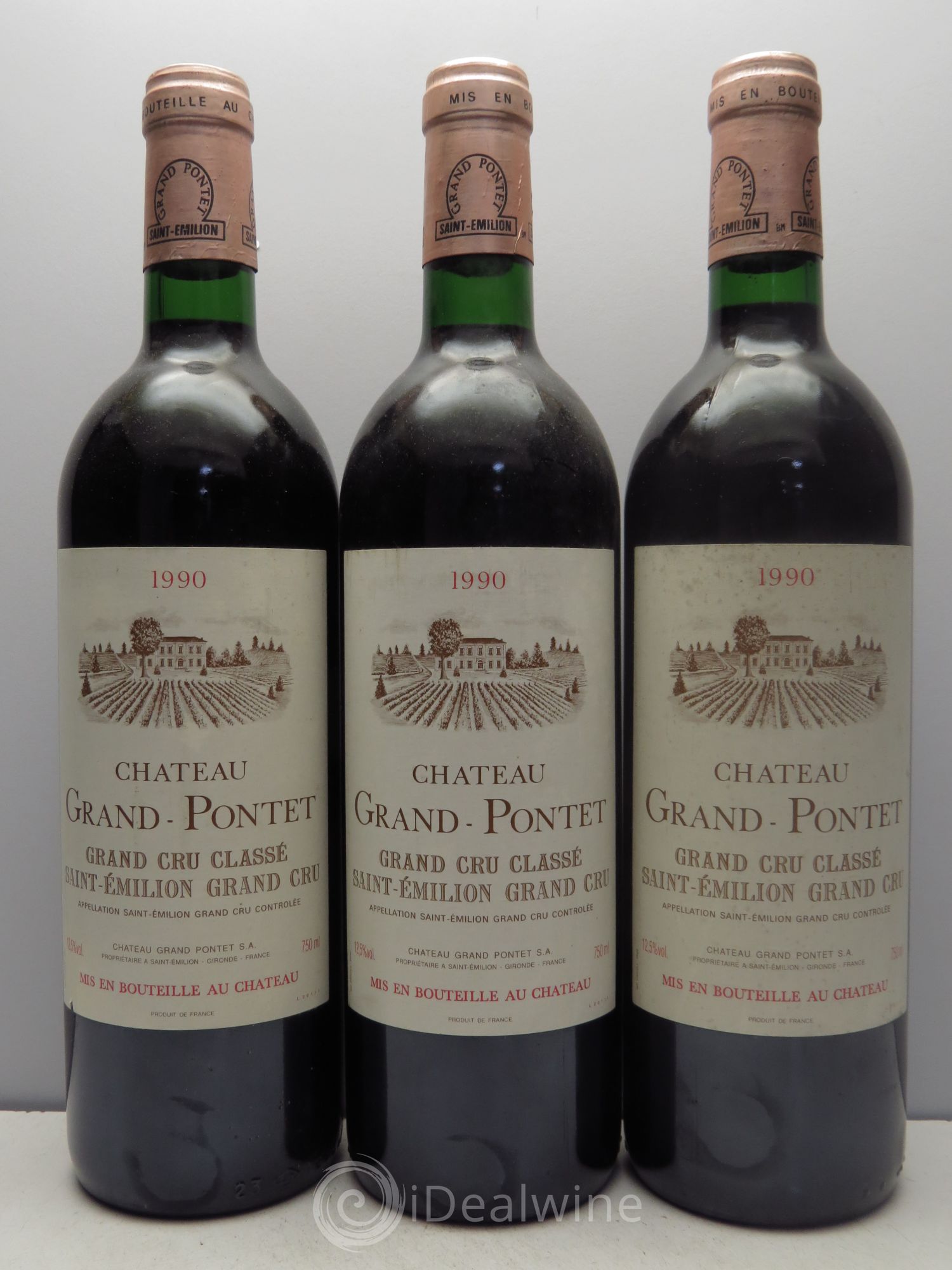 Château Grand Pontet Grand Cru Classé 1990 - Lot de 3 bouteilles - 0