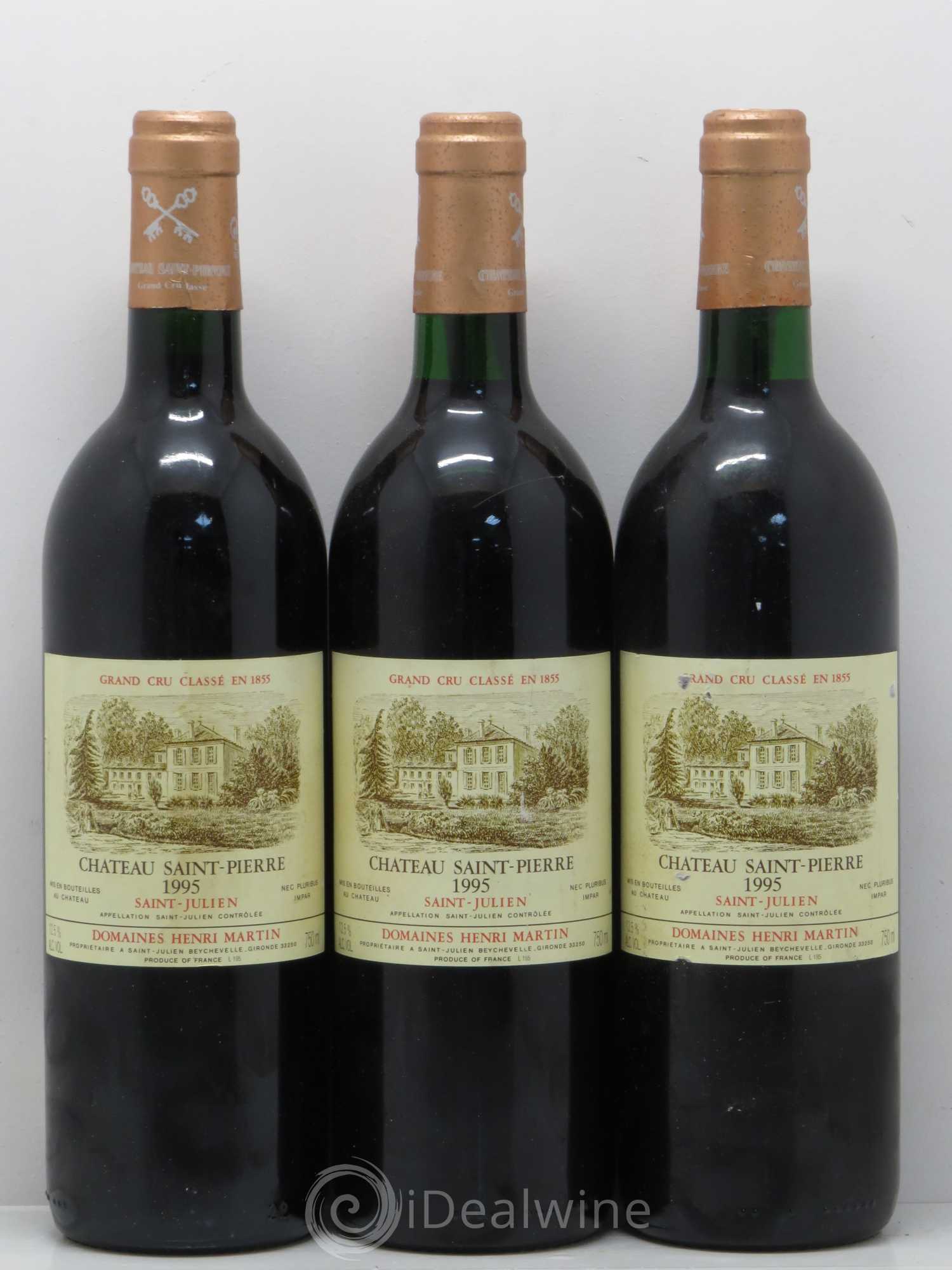 Château Saint-Pierre 4ème Grand Cru Classé 1995 - Lot de 3 bouteilles - 0