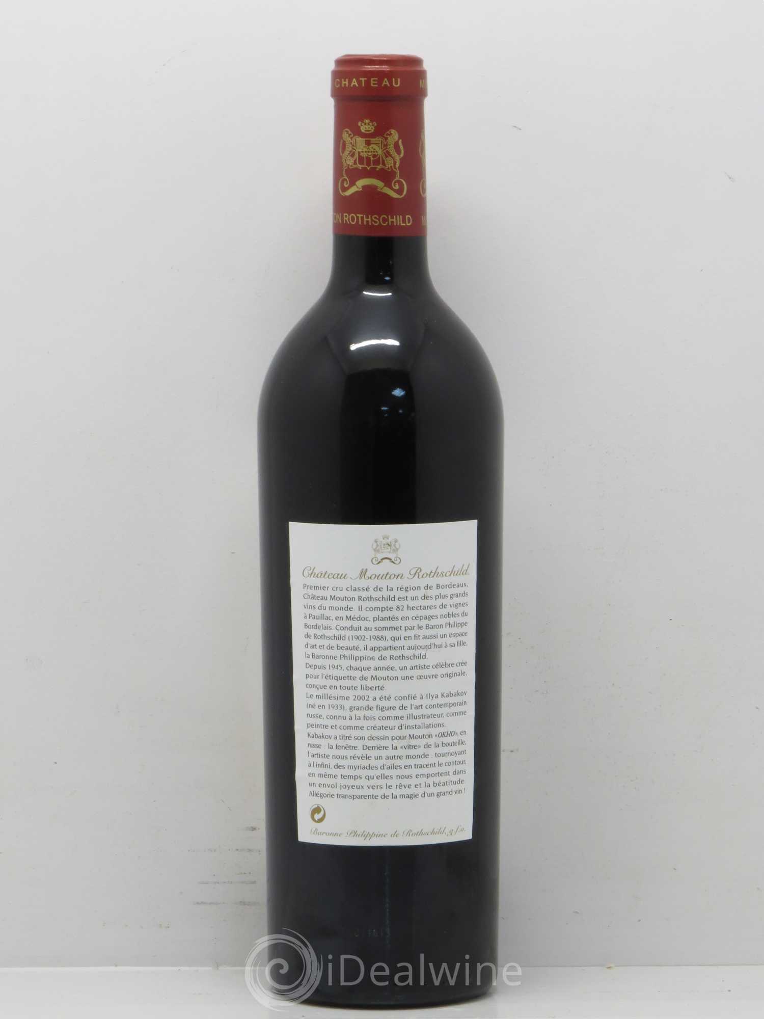 Château Mouton Rothschild 1er Grand Cru Classé 2002 - Lot de 1 bouteille - 1