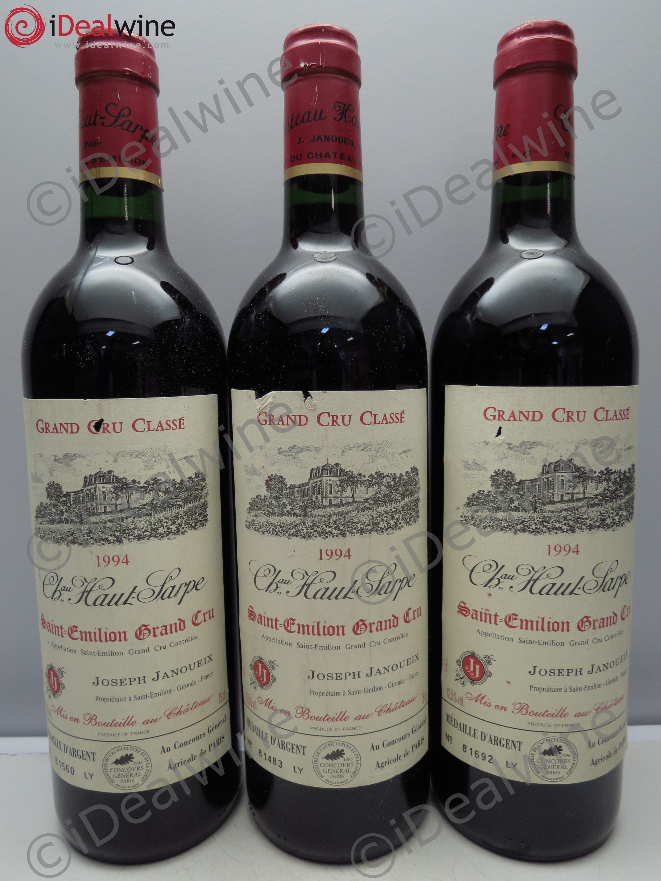 Château Haut Sarpe Grand Cru Classé 1994 - Lot de 3 bouteilles - 0