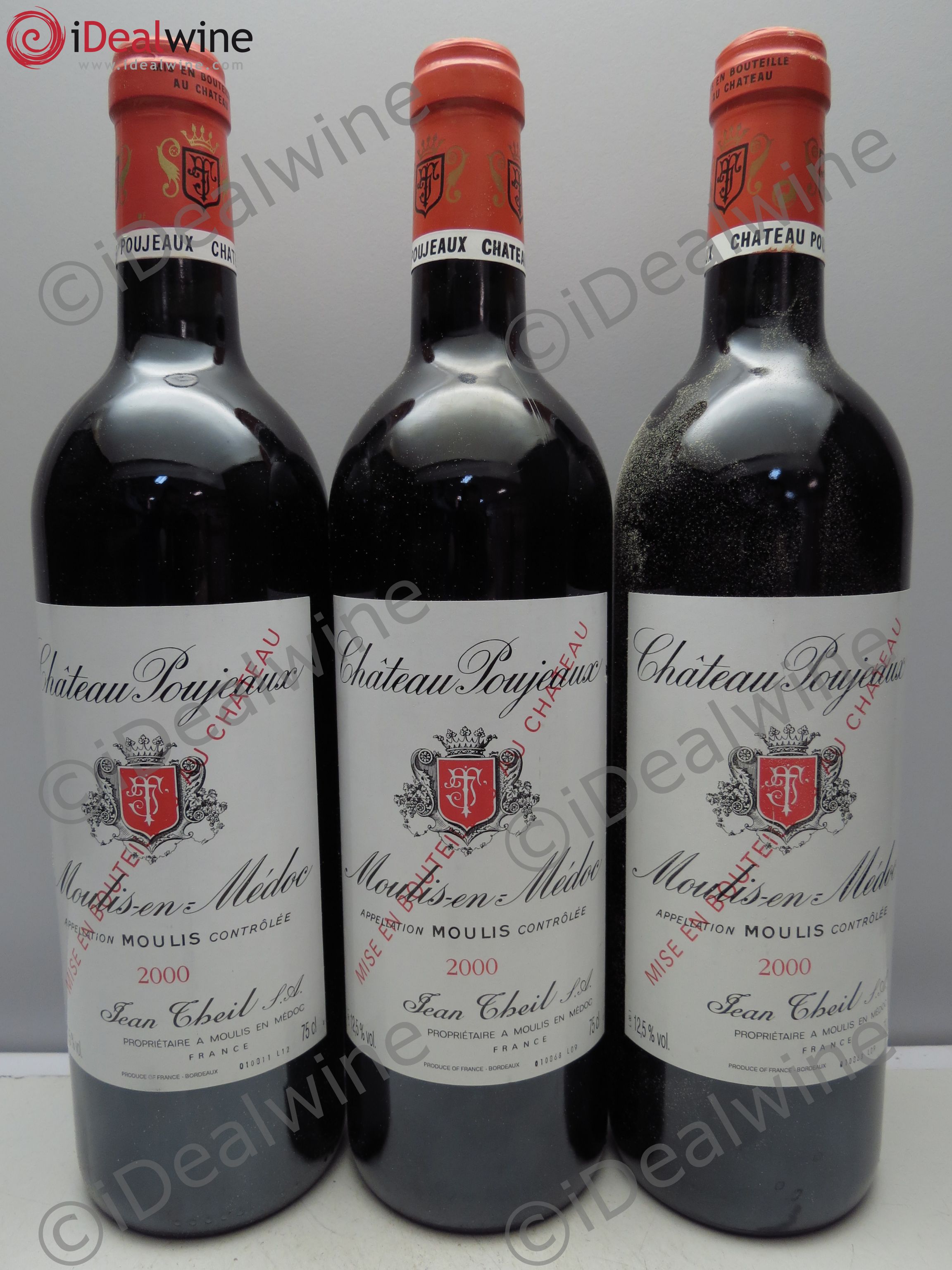 Château Poujeaux 2000 - Lot de 3 bouteilles - 0