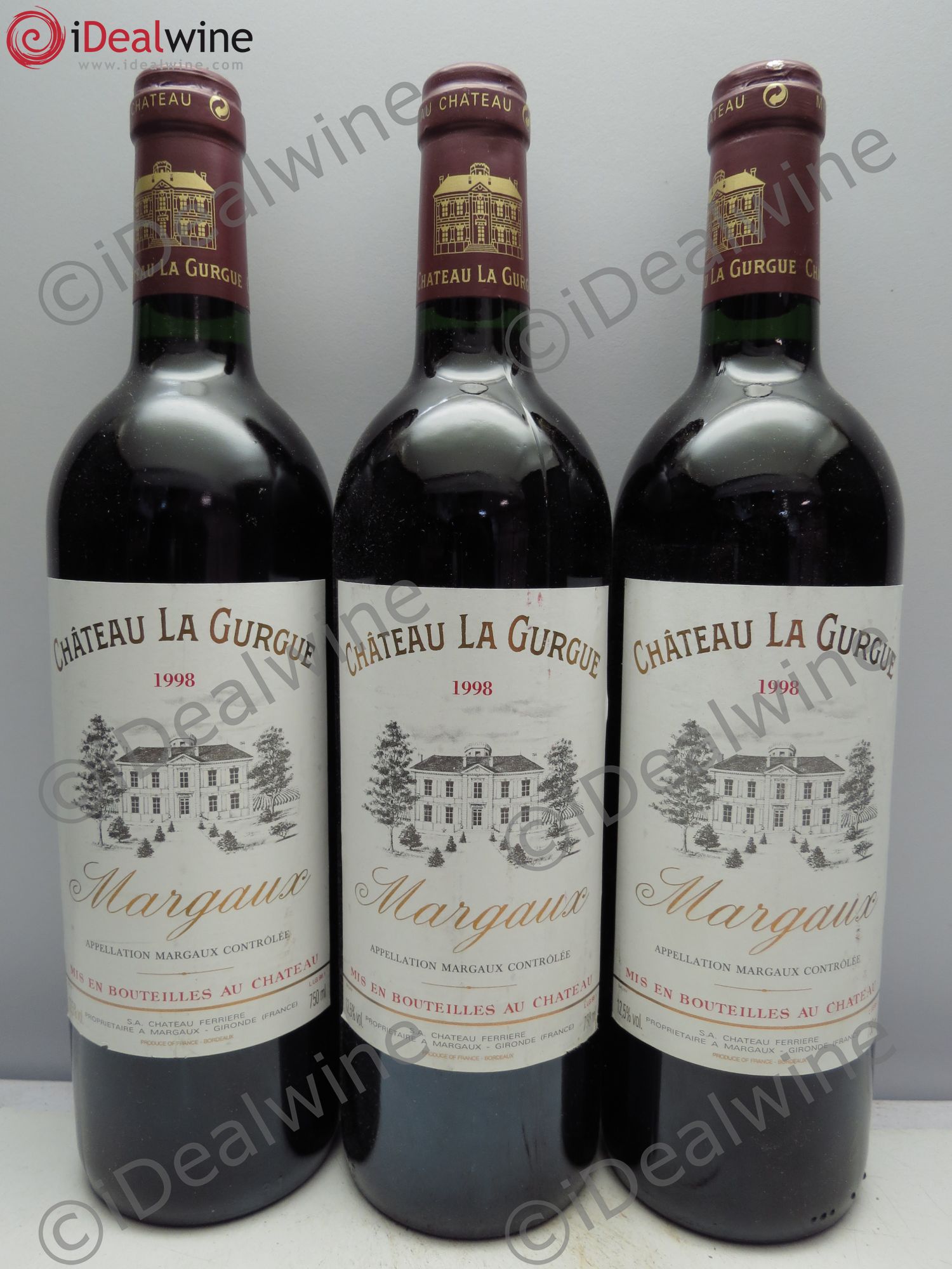Château la Gurgue Cru Bourgeois 1998 - Lot de 3 bouteilles - 0