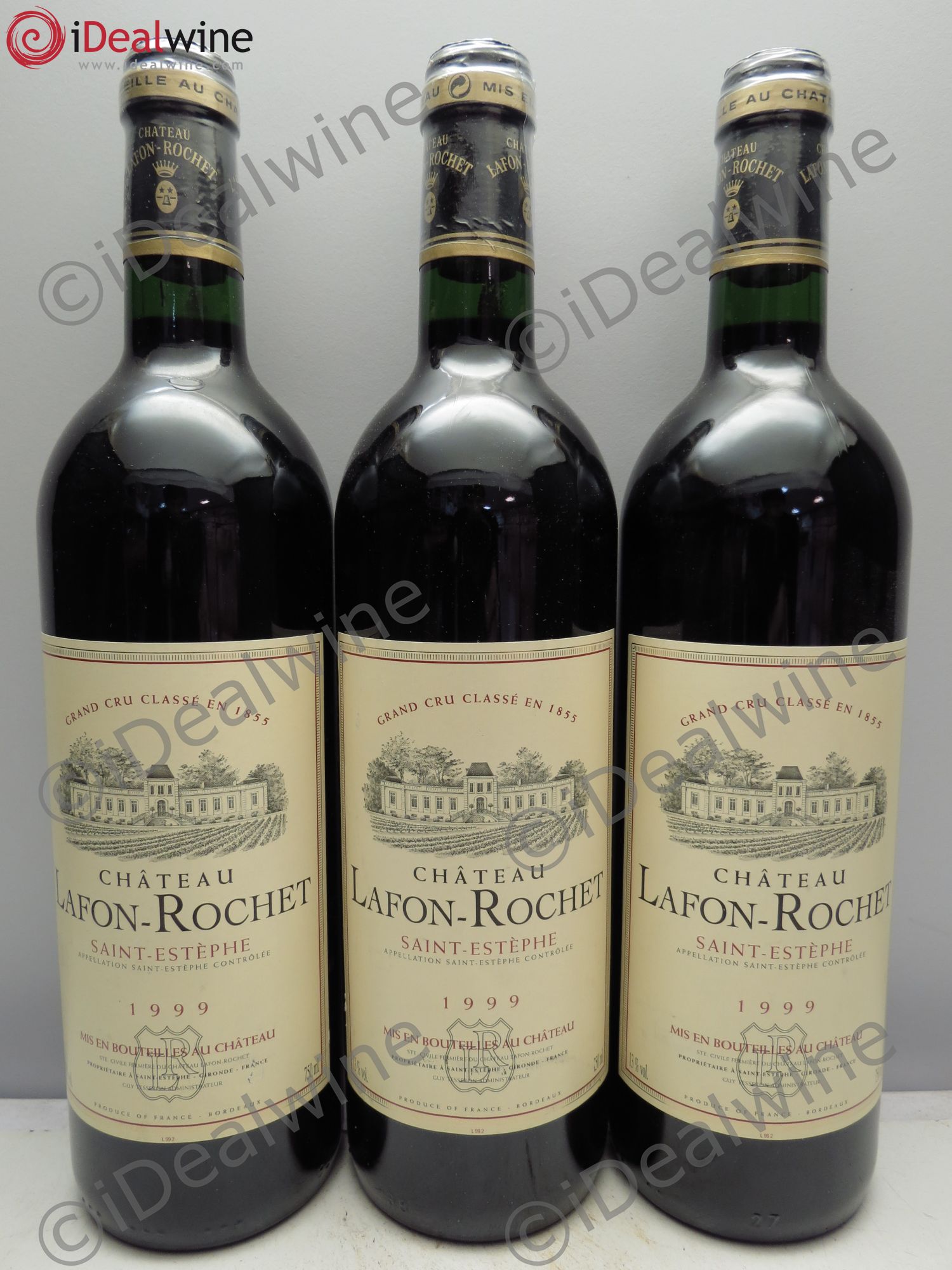 Château Lafon Rochet 4ème Grand Cru Classé 1999 - Lot de 3 bouteilles - 0