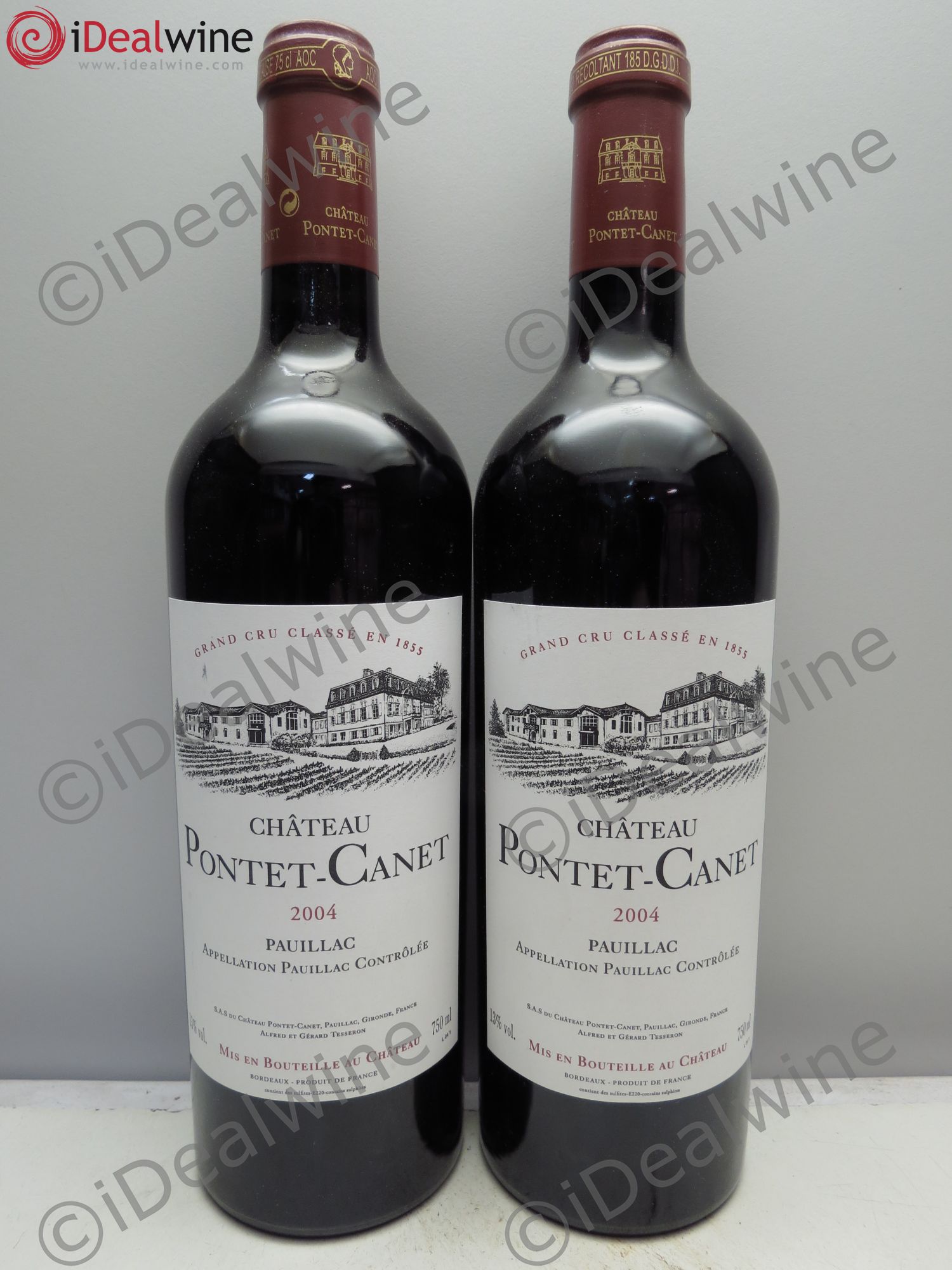Château Pontet Canet 5ème Grand Cru Classé 2004 - Lot de 2 bouteilles - 0