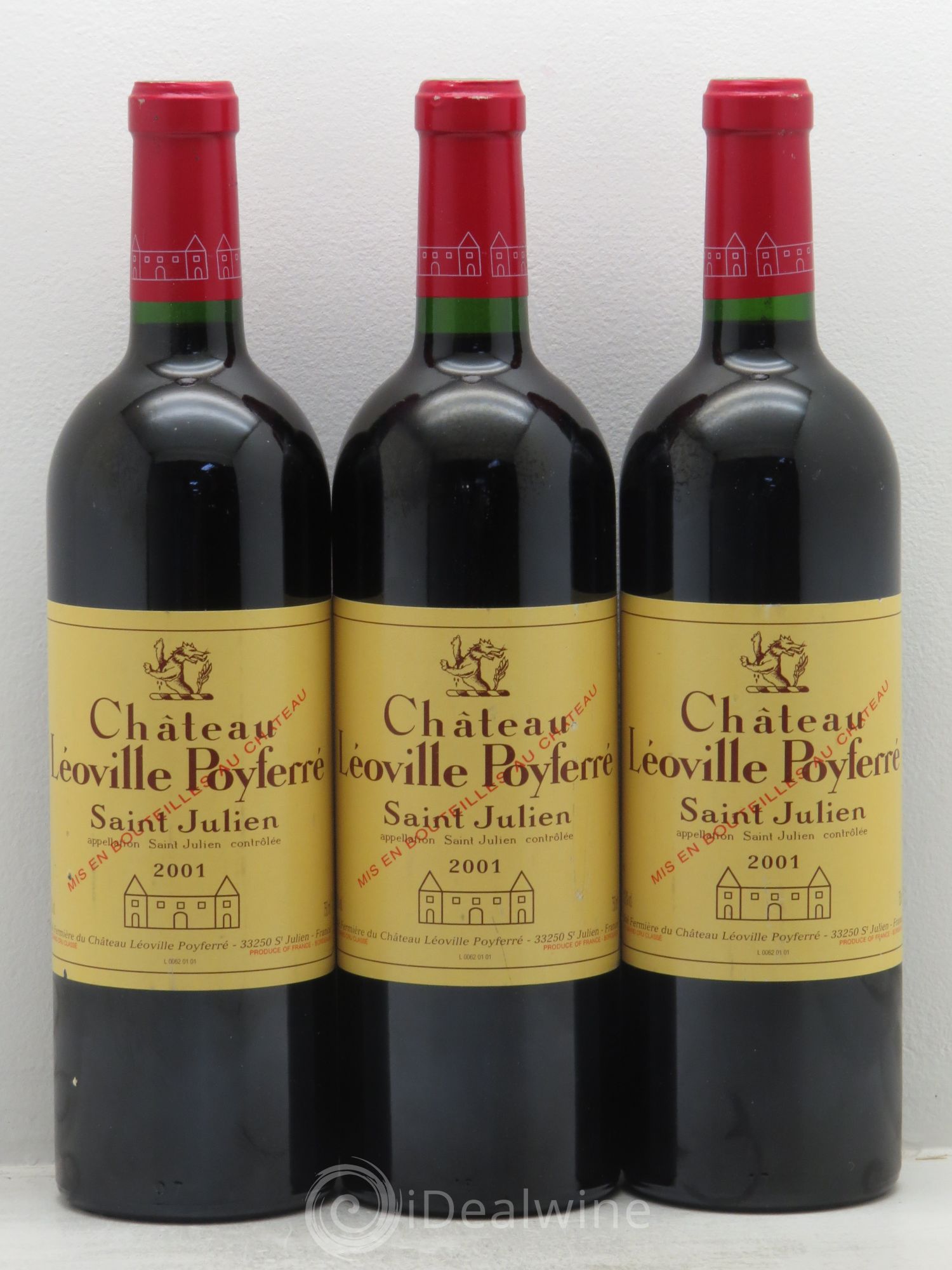 Château Léoville Poyferré 2ème Grand Cru Classé 2001 - Lot de 3 bouteilles - 0