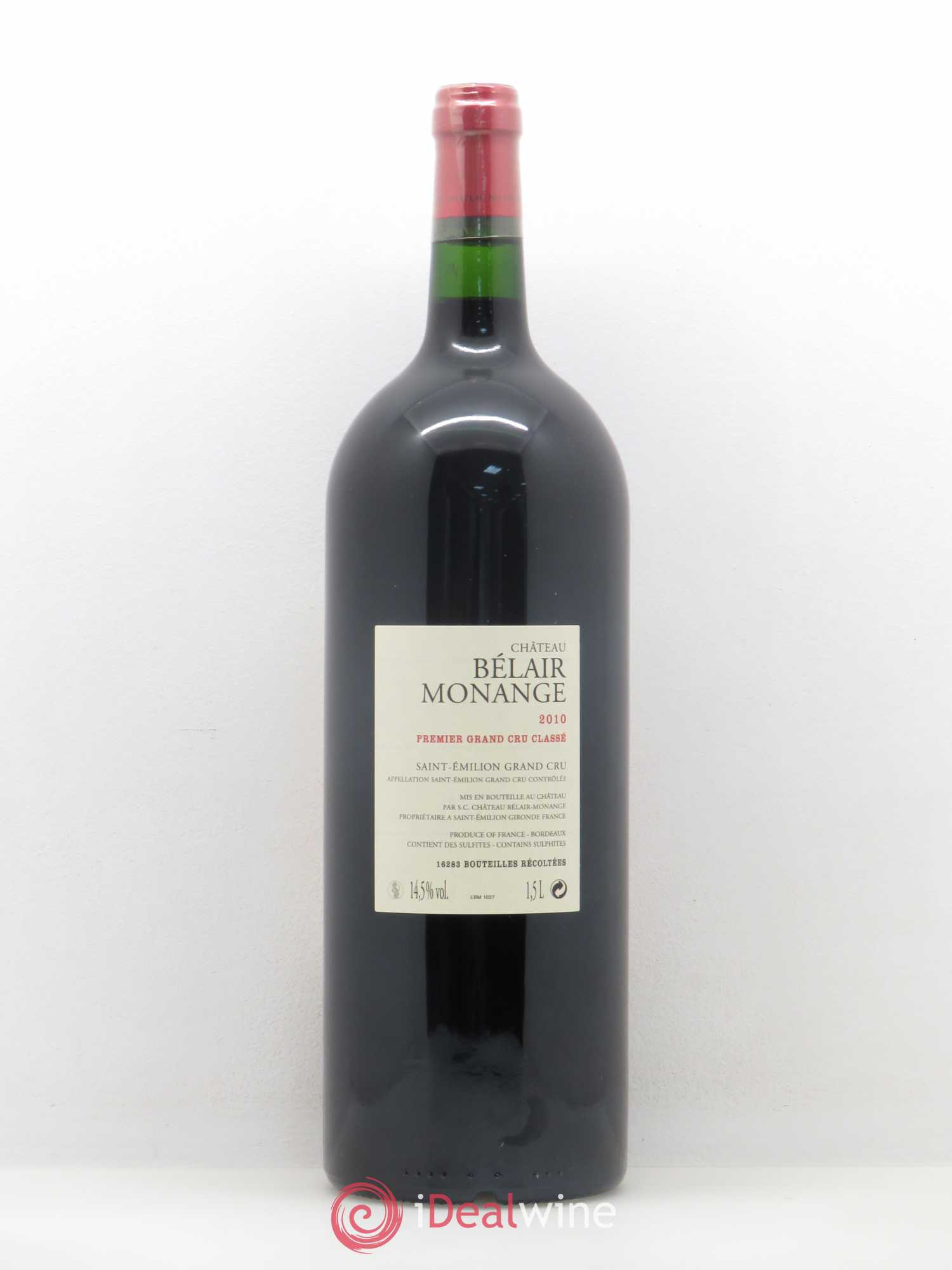 Château Belair (Belair-Monange) 1er Grand Cru Classé B 2010 - Lot de 1 magnum - 1