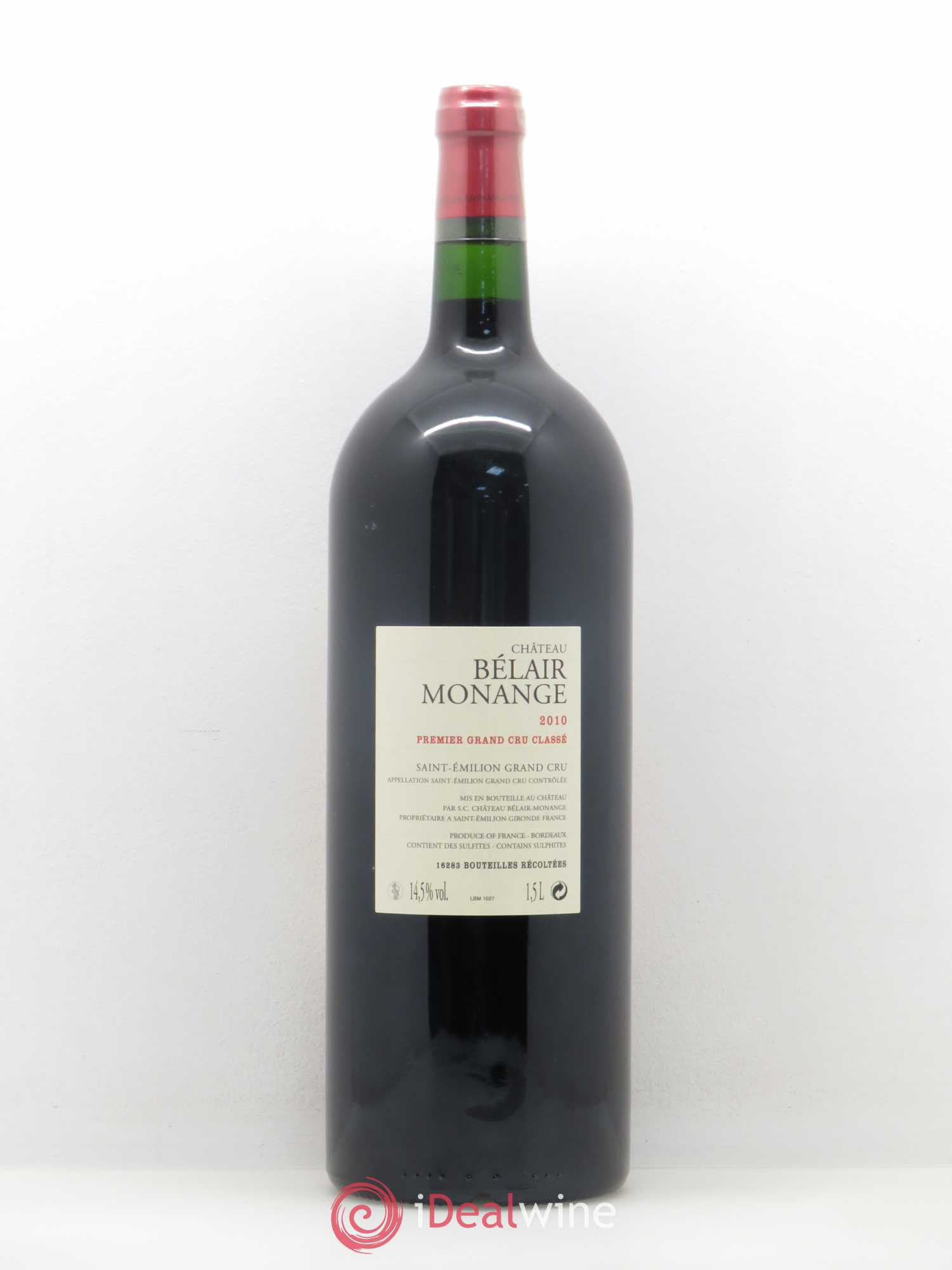 Château Belair (Belair-Monange) 1er Grand Cru Classé B 2010 - Lot de 1 magnum - 1