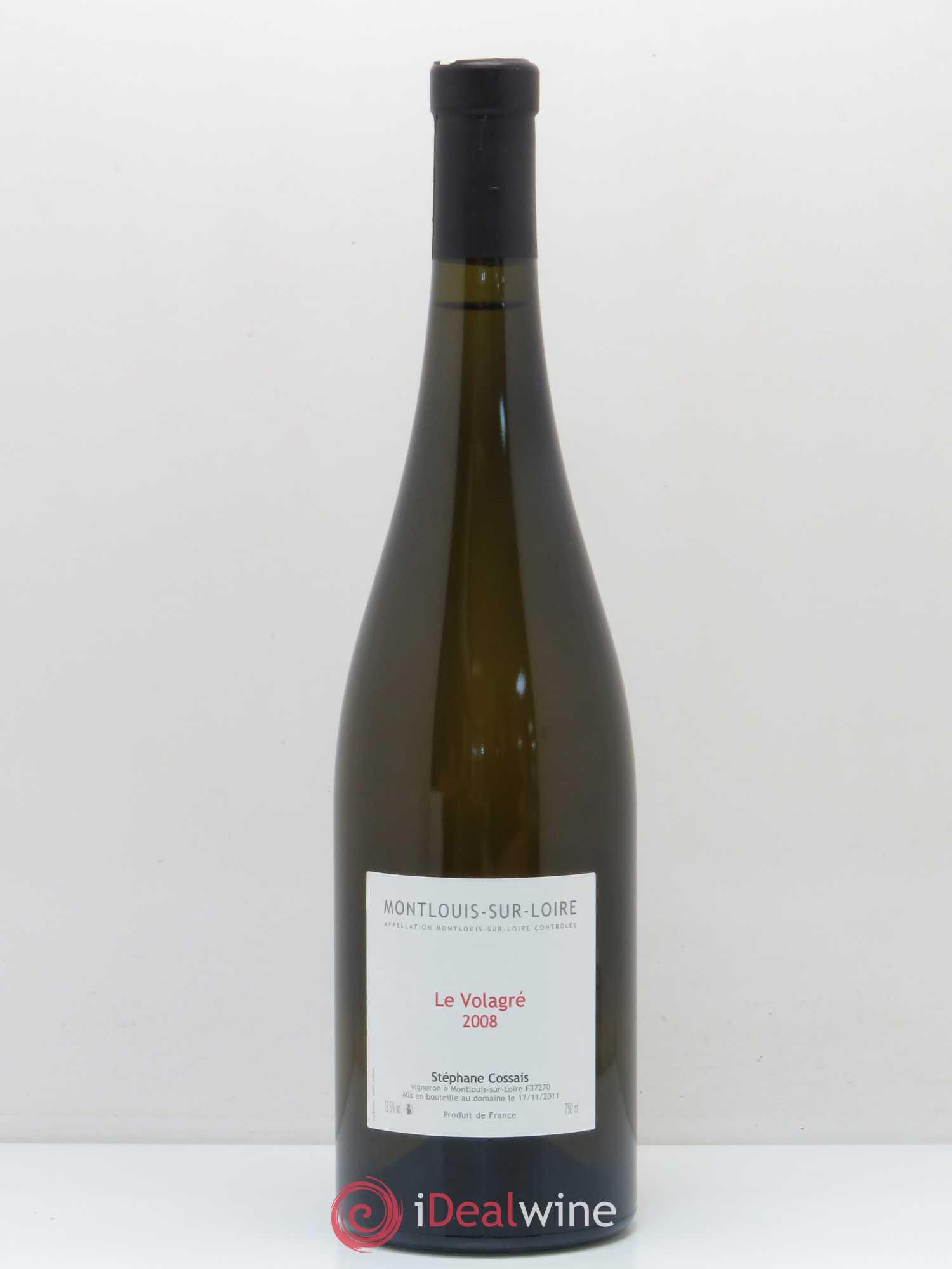 Montlouis-sur-Loire Le Volagré Stéphane Cossais 2008 - Lot de 1 bouteille - 0