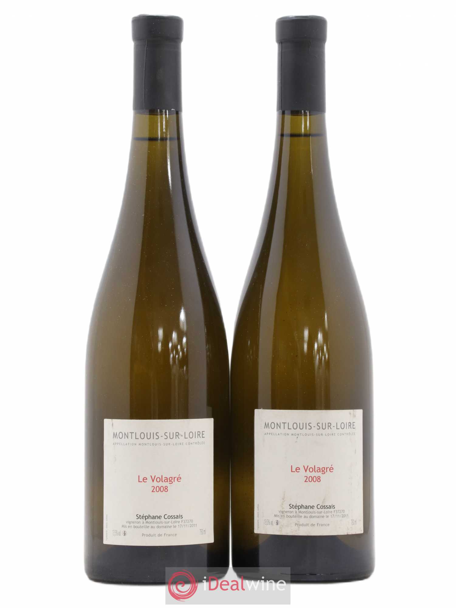 Montlouis-sur-Loire Le Volagré Stéphane Cossais 2008 - Lot de 2 bouteilles - 0