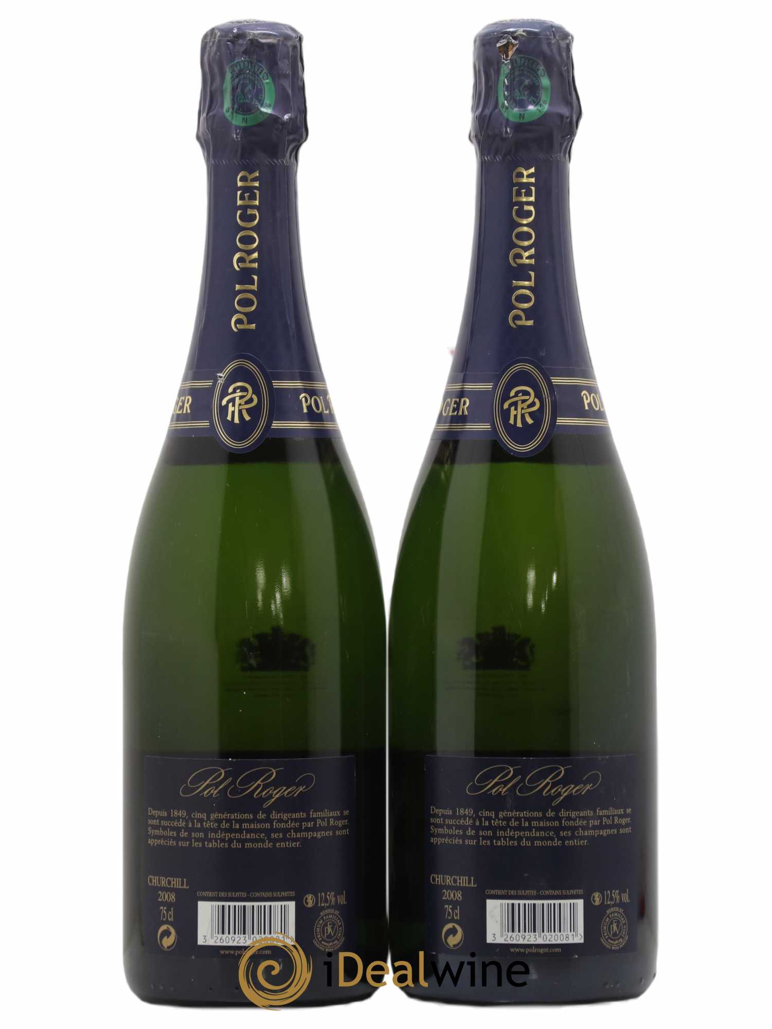 Cuvée Winston Churchill Pol Roger 2008 - Lot de 2 bouteilles - 1