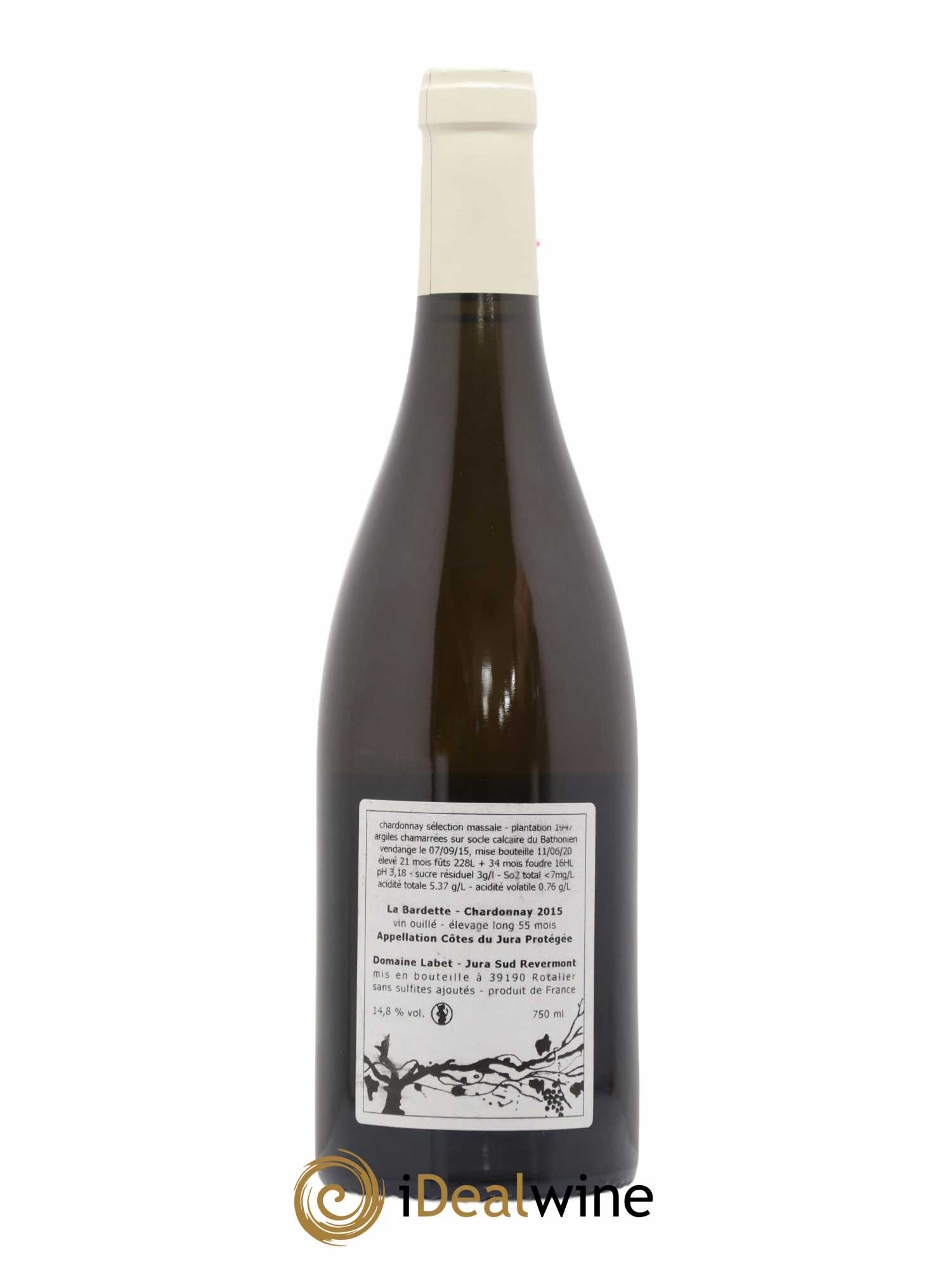 Côtes du Jura Chardonnay La Bardette Romain - Julien - Charline Labet 2015 - Lot de 1 bouteille - 1