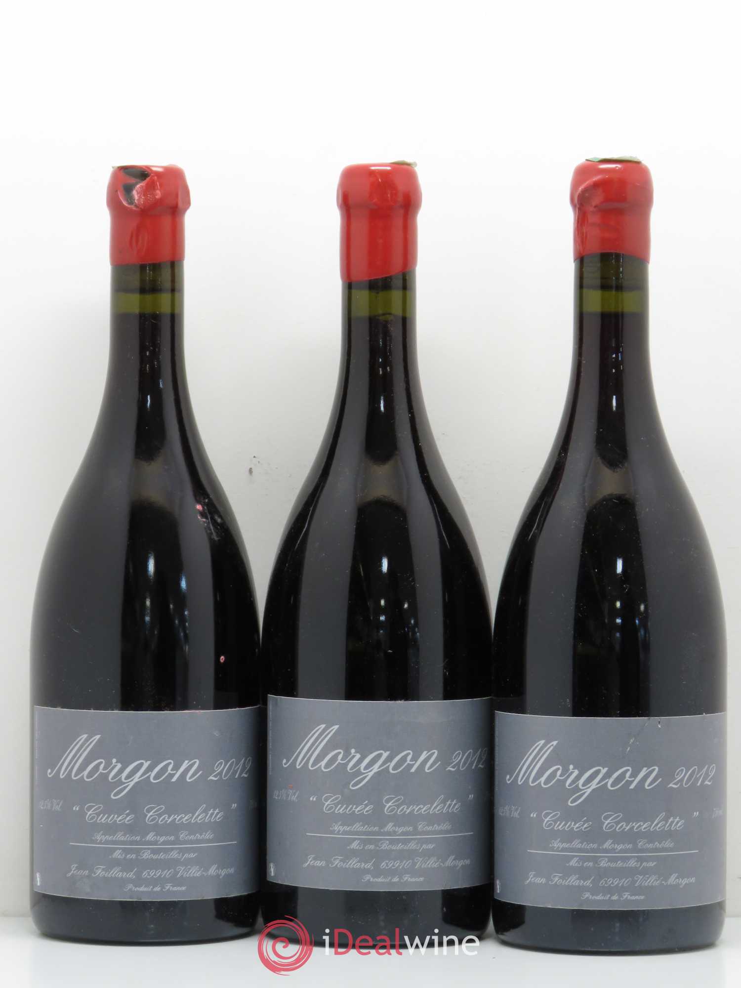 Morgon Corcelette Jean Foillard 2012 - Lot de 3 bouteilles - 0