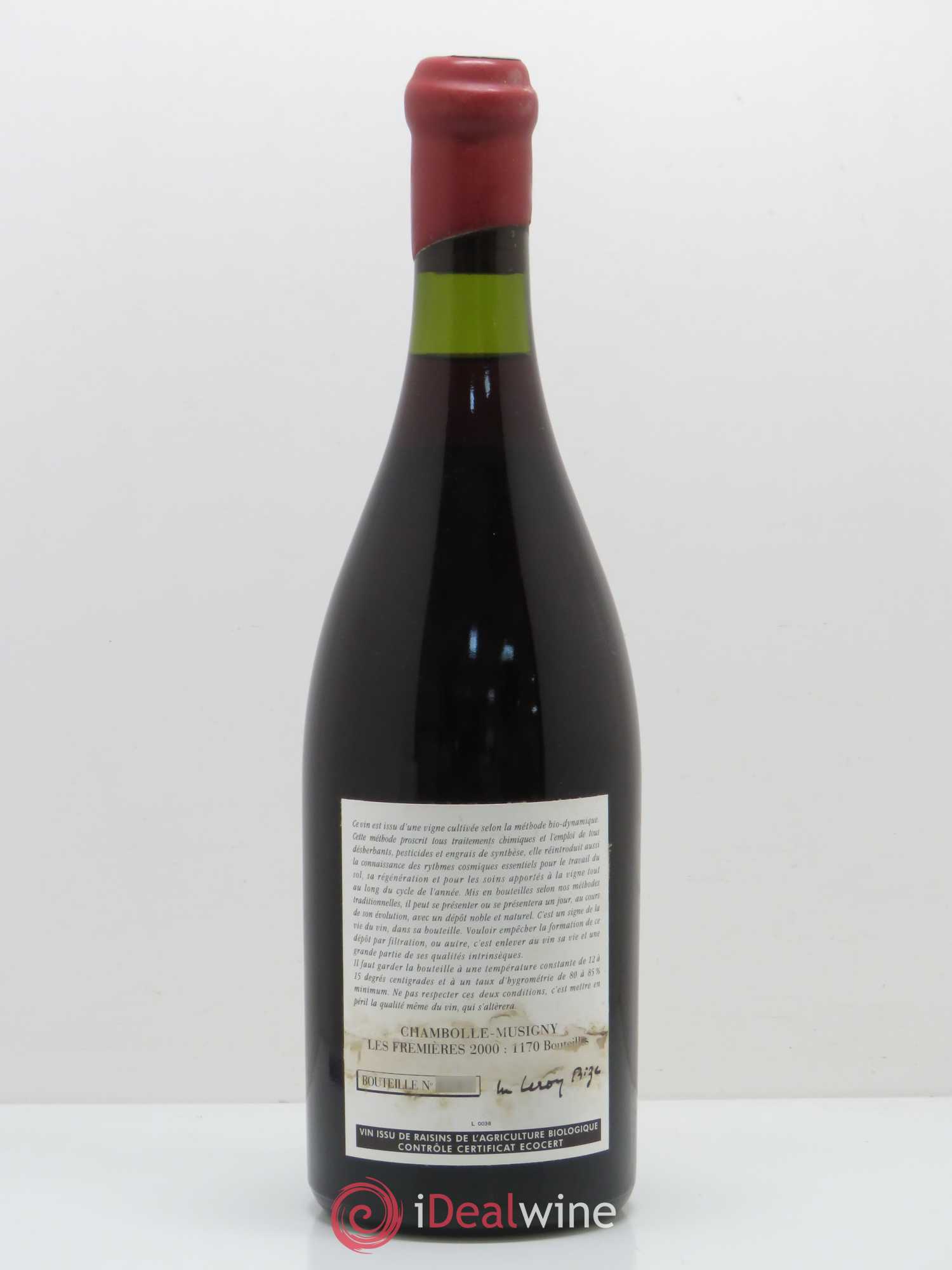 Chambolle-Musigny Les Fremières Leroy (Domaine) 2000 - Lot de 1 bouteille - 1