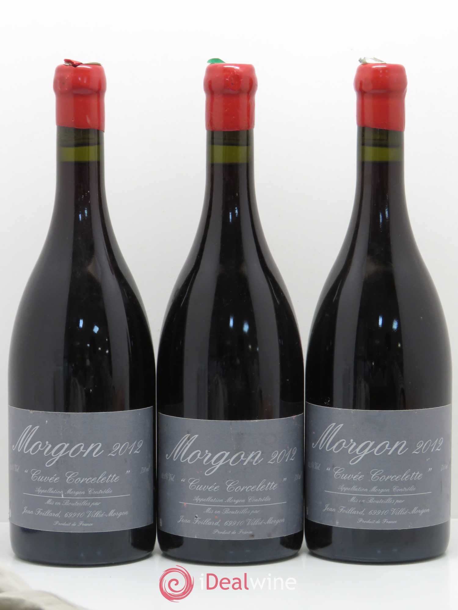 Morgon Corcelette Jean Foillard 2012 - Lot de 3 bouteilles - 0