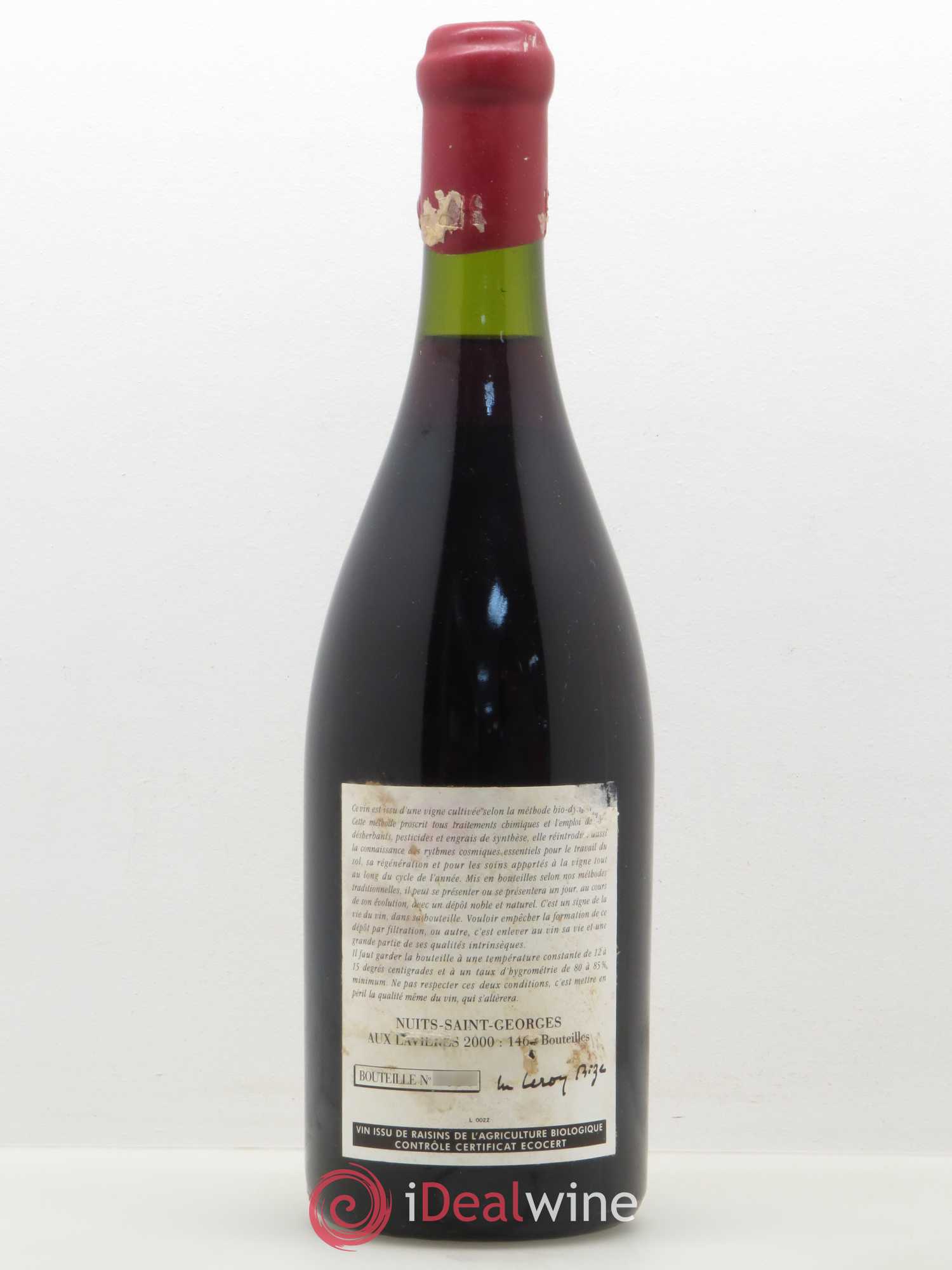 Nuits-Saint-Georges Aux Lavières Leroy (Domaine) 2000 - Lot de 1 bouteille - 1
