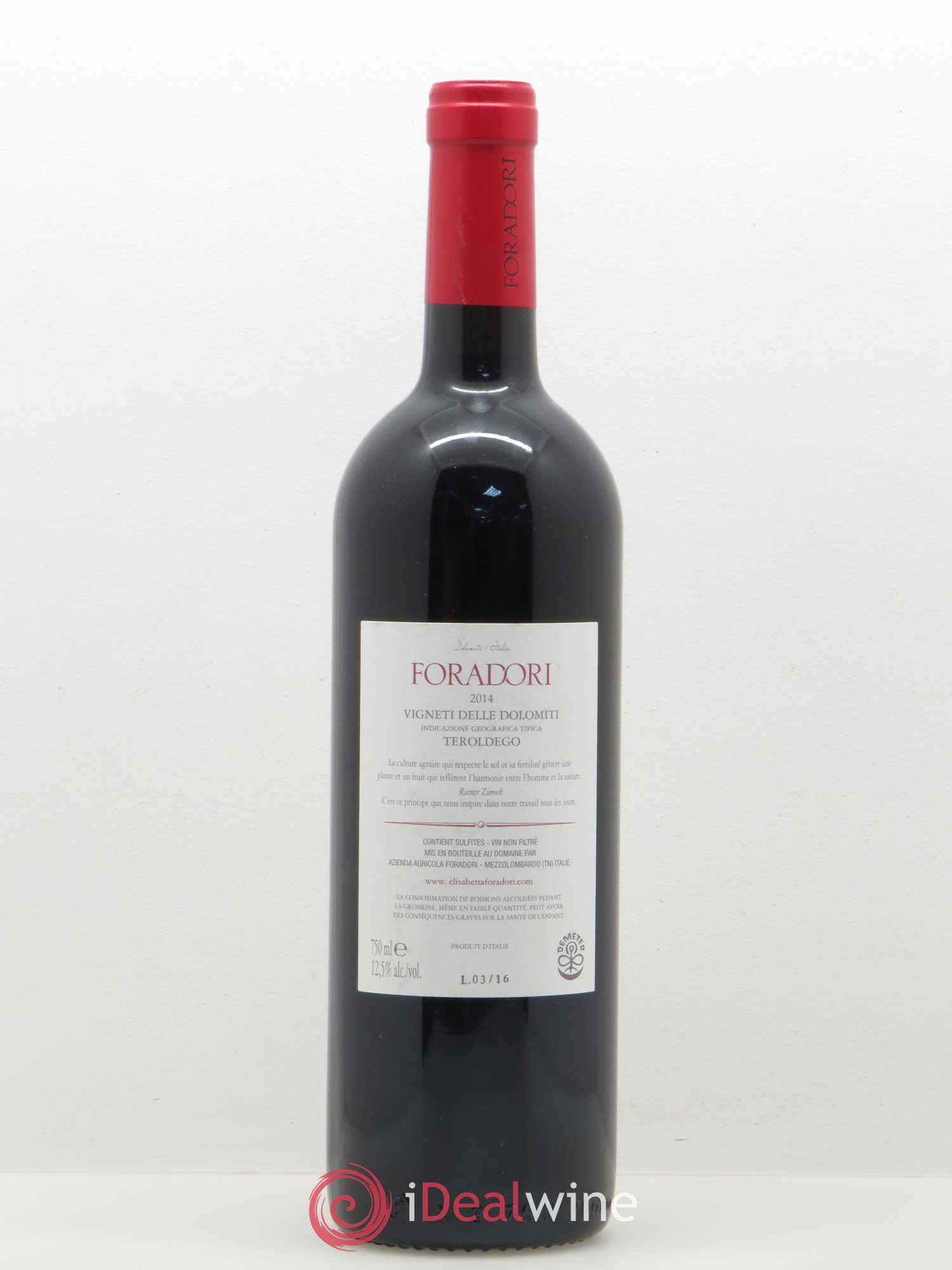 Vigneti delle Dolomiti IGT Rotaliano - Teroldego Elisabetta Foradori 2014 - Lotto di 1 bottiglia - 1
