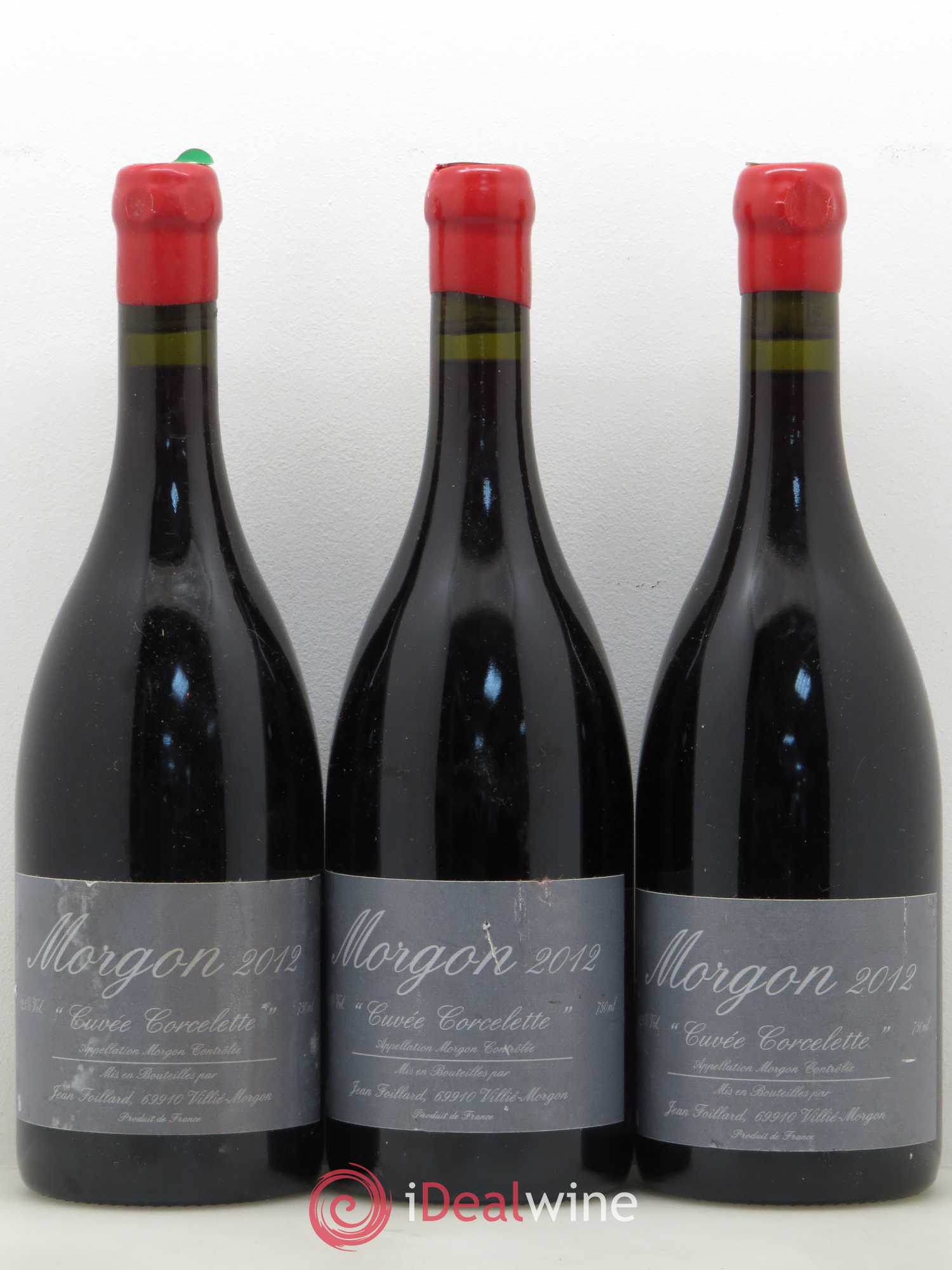 Morgon Corcelette Jean Foillard 2012 - Lot de 3 bouteilles - 0