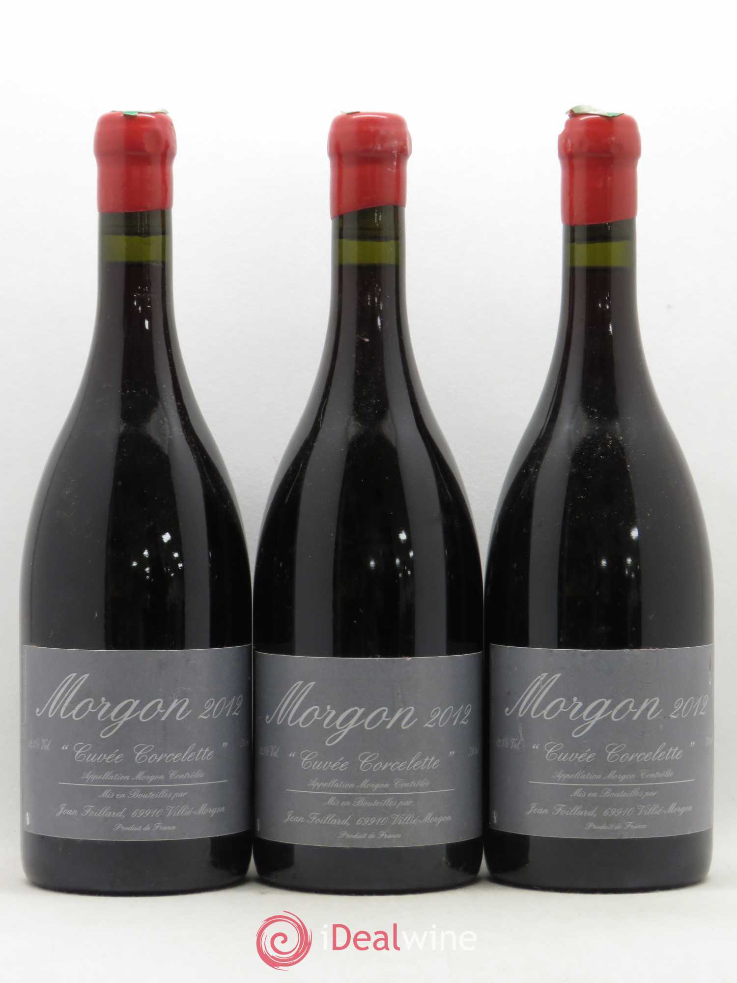 Morgon Corcelette Jean Foillard 2012 - Lot de 3 bouteilles - 0