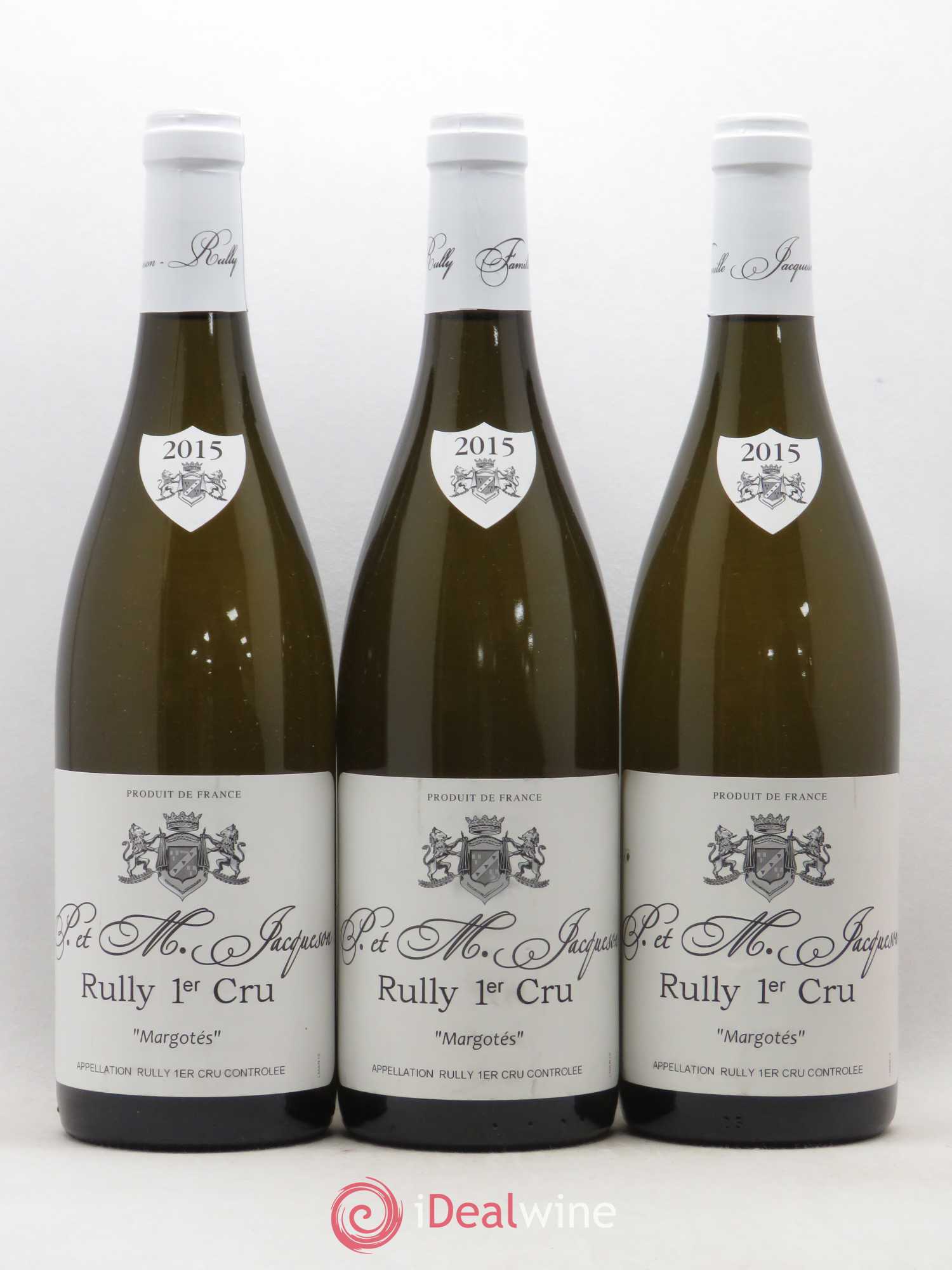 Rully 1er Cru Margotés Paul & Marie Jacqueson 2015 - Lot de 3 bouteilles - 0