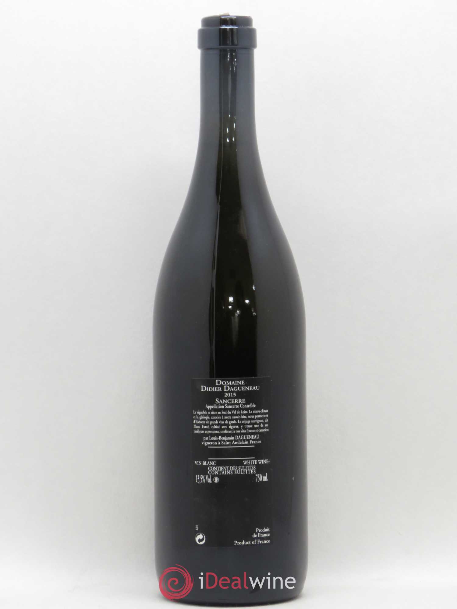 Sancerre Le Mont Damné Chavignol Dagueneau (Domaine Didier - Louis-Benjamin) 2015 - Lot de 1 bouteille - 1