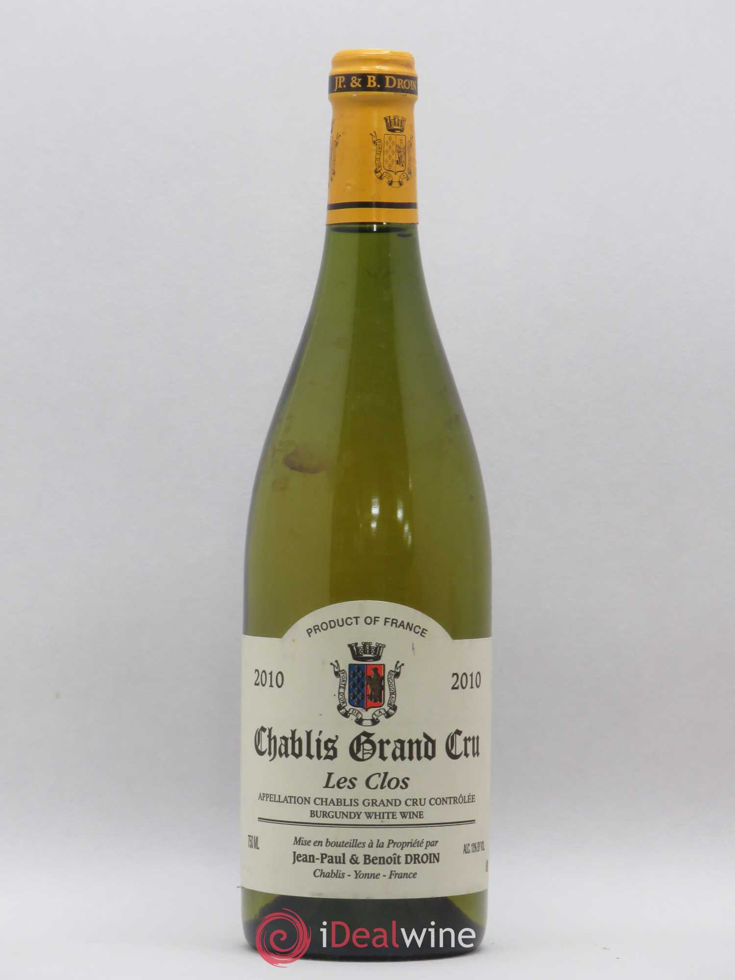 Chablis Grand Cru Les Clos Jean-Paul & Benoît Droin (Domaine) 2010 - Lot de 1 bouteille - 0