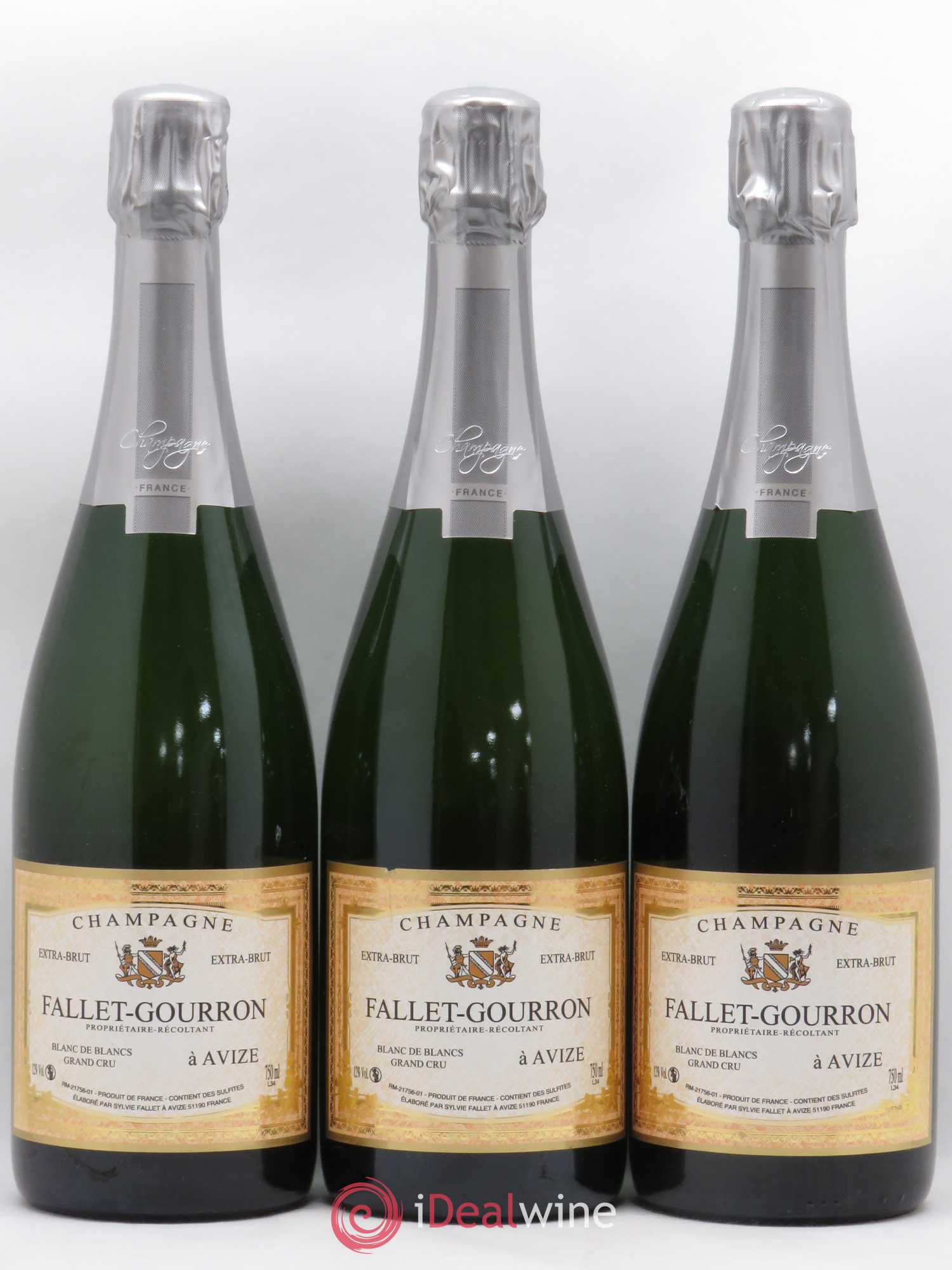 Champagne Grand Cru Blanc de blancs Extra Brut Fallet-Gouron - Posten von 3 Flaschen - 0