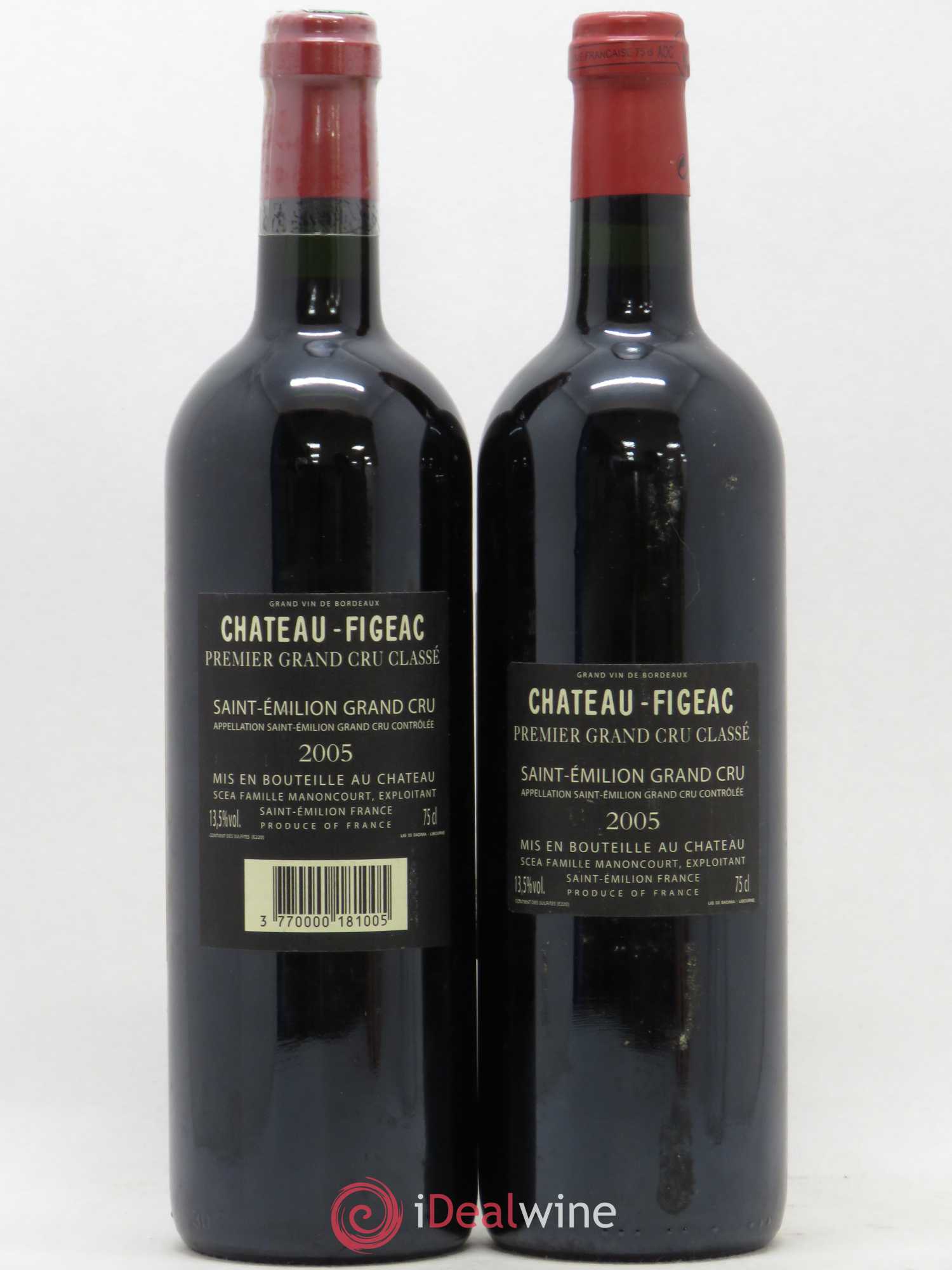 Château Figeac 1er Grand Cru Classé A 2005 - Lot de 2 bouteilles - 1