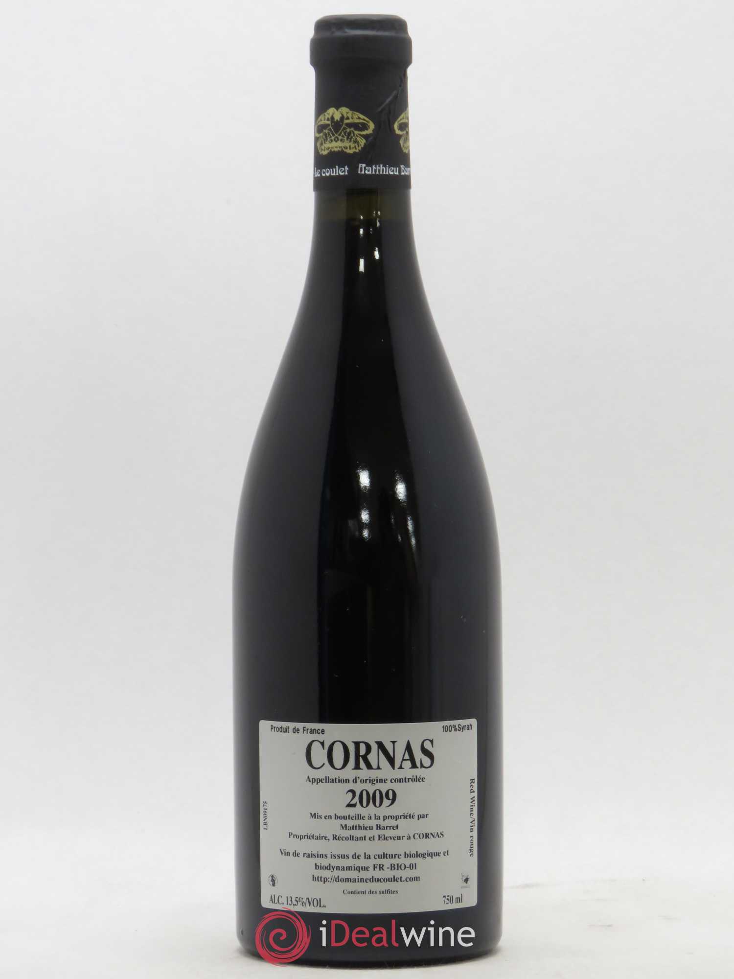 Cornas Billes Noires Coulet (Domaine du) - Matthieu Barret 2009 - Lot de 1 bouteille - 1