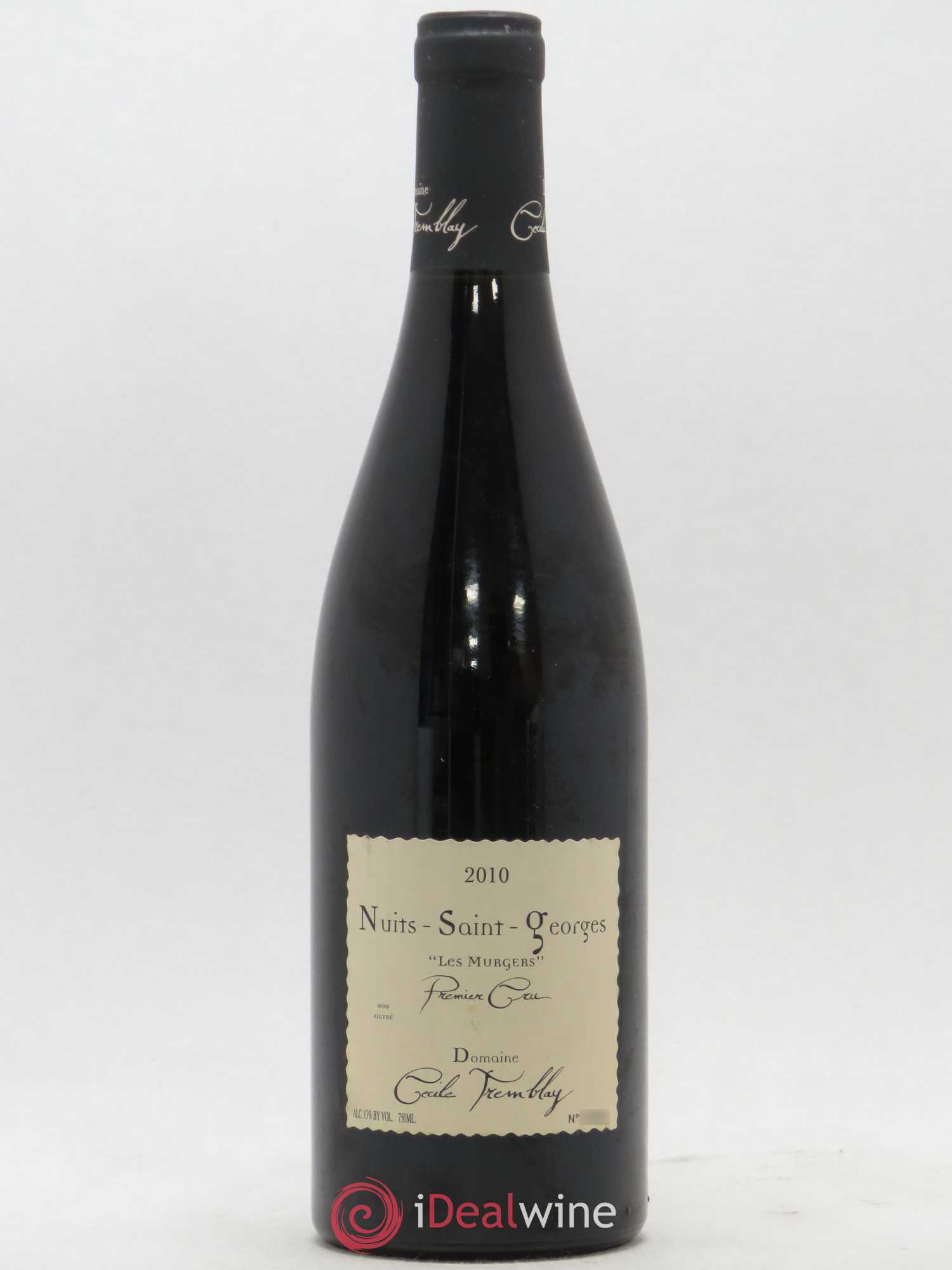 Nuits-Saint-Georges 1er Cru Les Murgers Cécile Tremblay 2010 - Lot de 1 bouteille - 0