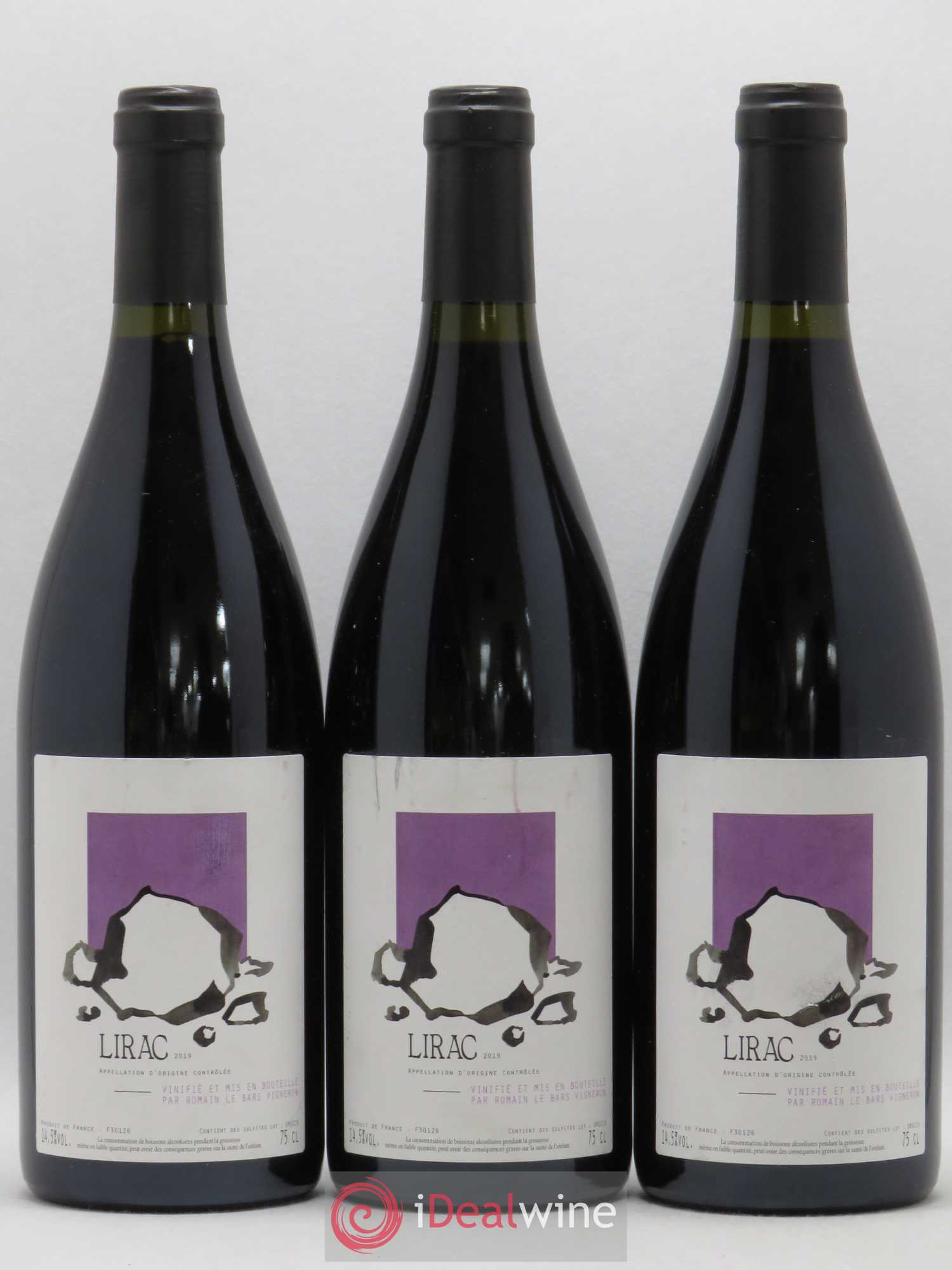 Lirac Romain Le Bars 2019 - Lot de 3 bouteilles - 0