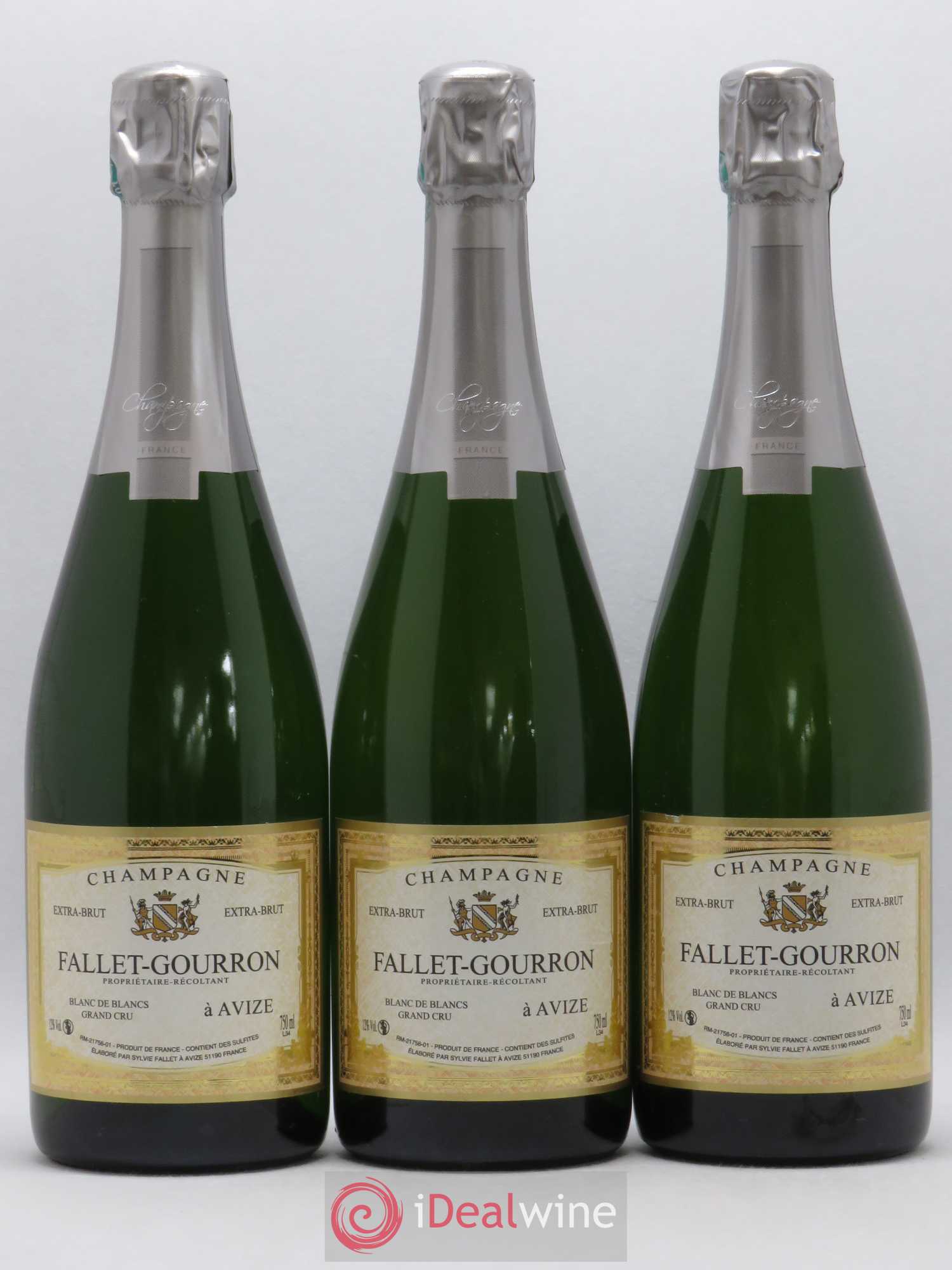Champagne Grand Cru Blanc de Blancs Extra Brut Domaine Fallet-Gourron 2011 - Posten von 3 Flaschen - 0