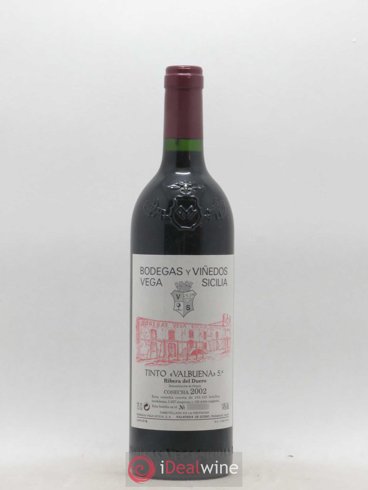 Ribera Del Duero DO Vega Sicilia Valbuena 5 ano Famille Alvarez 2002 - Lot de 1 bouteille - 0