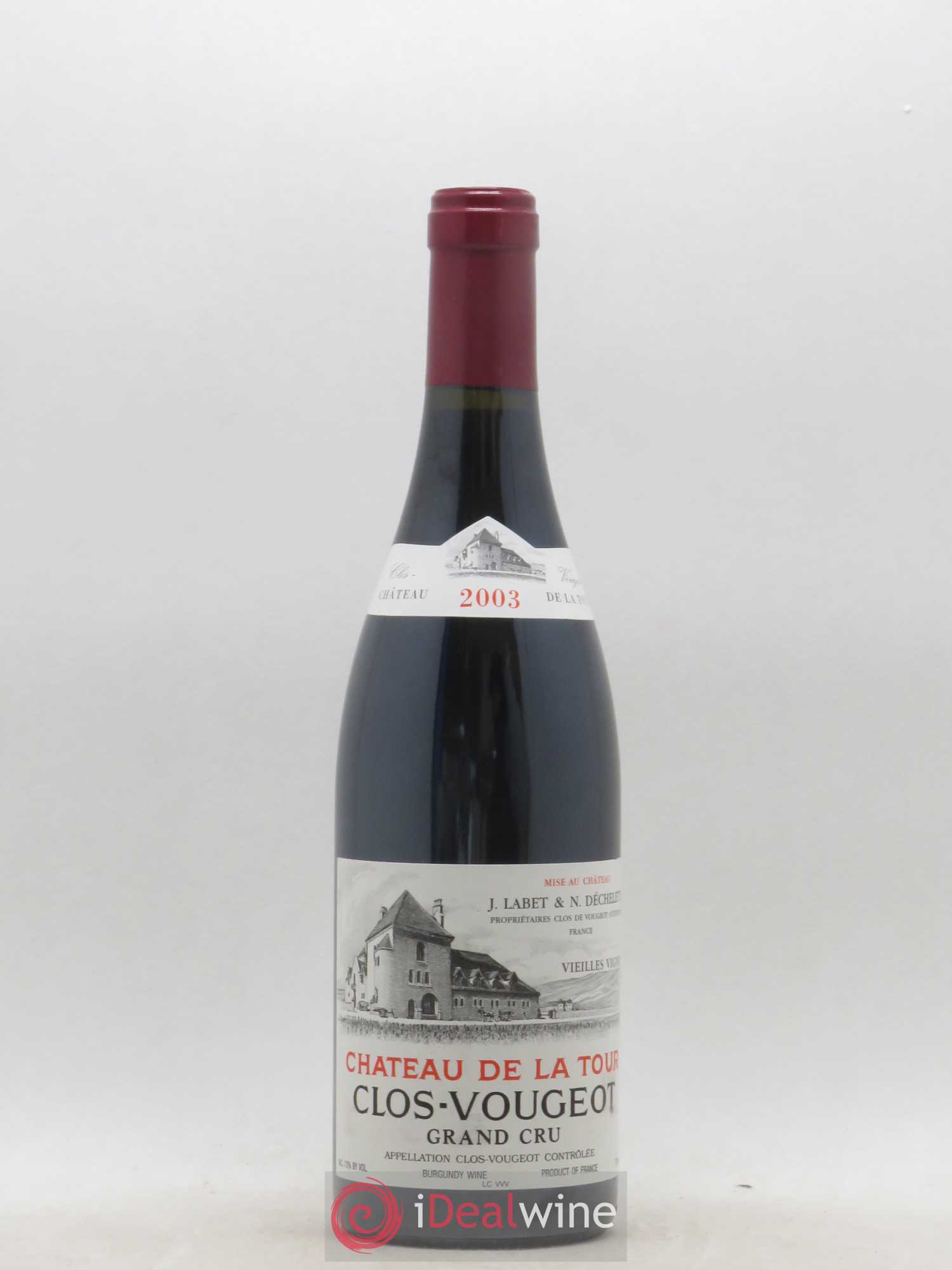 Clos de Vougeot Grand Cru Château de La Tour 2003 - Lot de 1 bouteille - 0