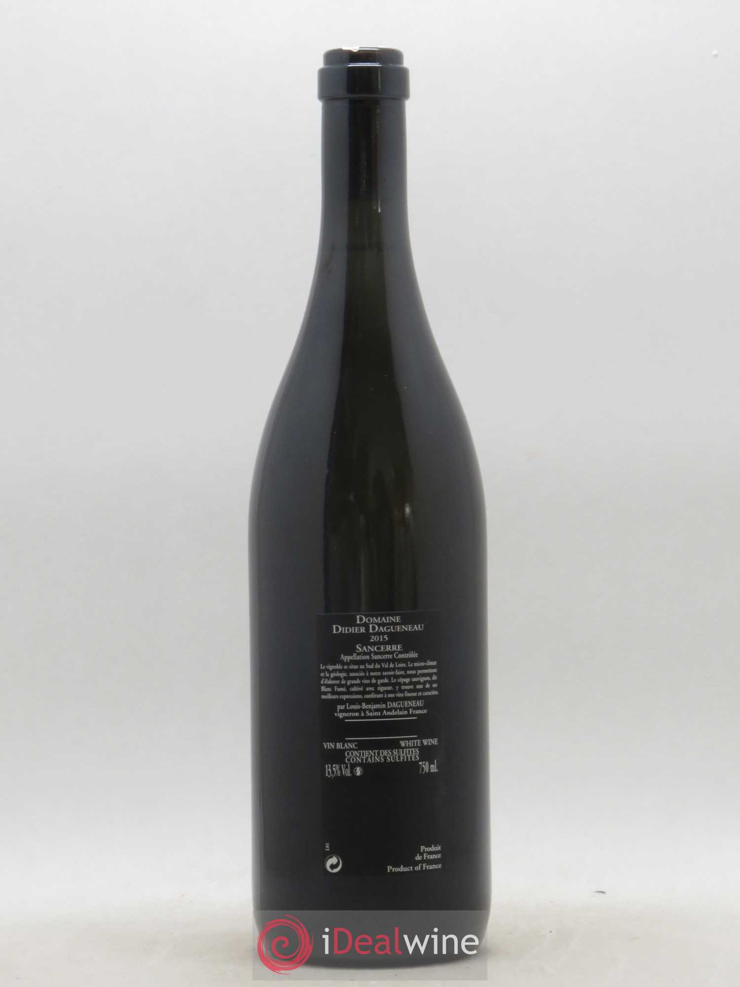 Sancerre Le Mont Damné Chavignol Dagueneau (Domaine Didier - Louis-Benjamin) 2015 - Lot de 1 bouteille - 1