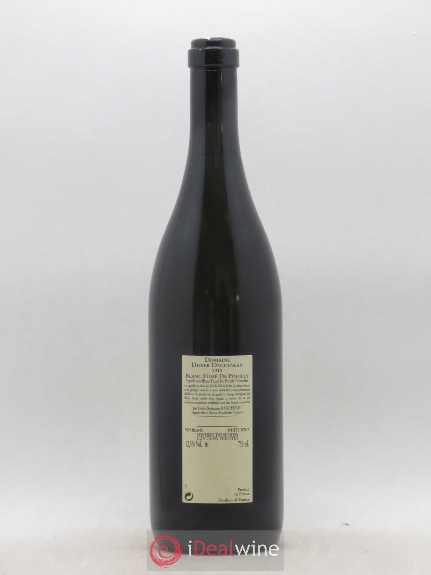 Pouilly-Fumé Blanc Fumé de Pouilly Dagueneau (Domaine Didier - Louis-Benjamin) 2015 - Lot de 1 bouteille - 1