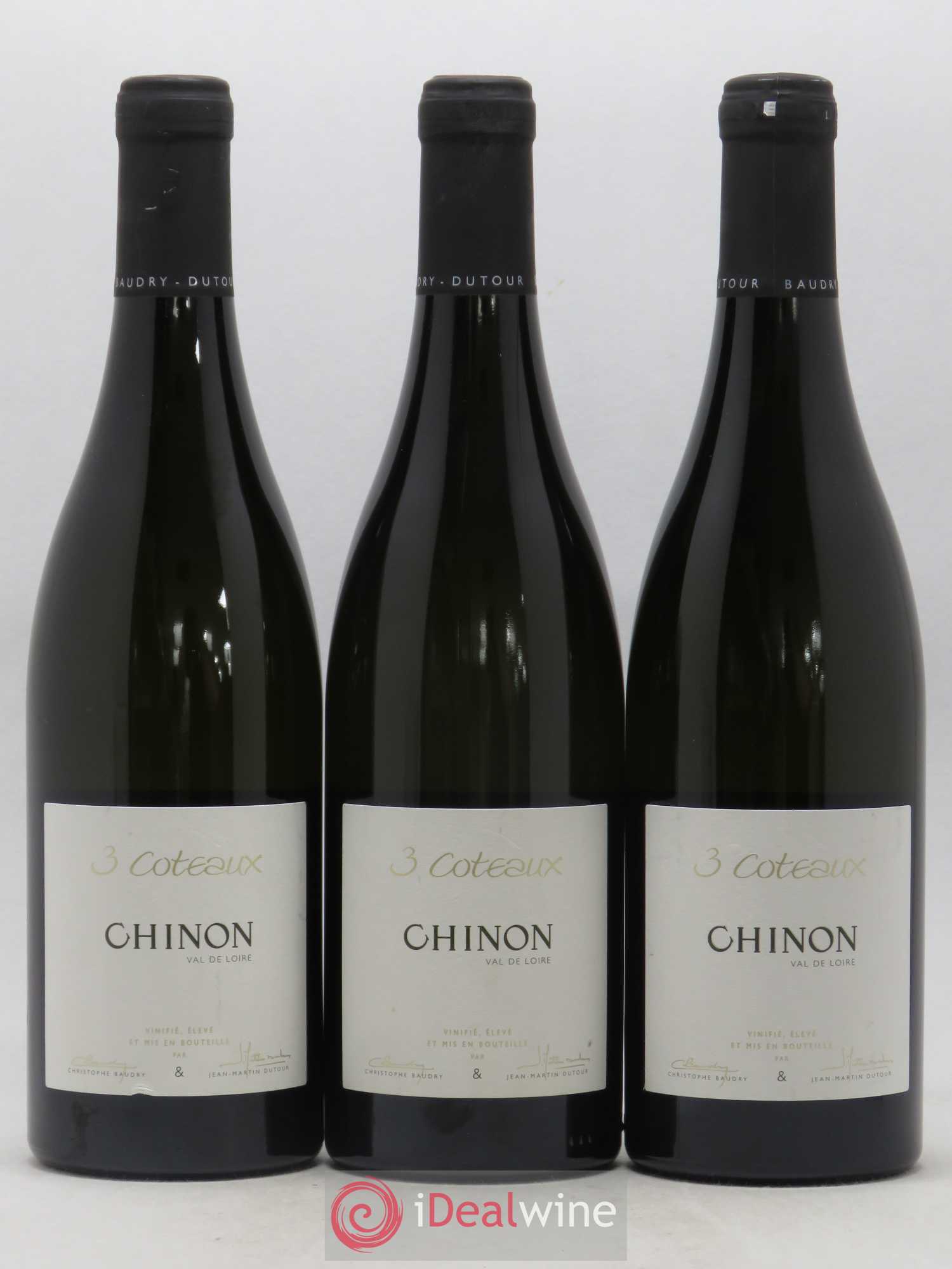 Chinon Trois Coteaux Baudry-Dutour (sans prix de réserve) 2018 - Posten von 3 Flaschen - 0