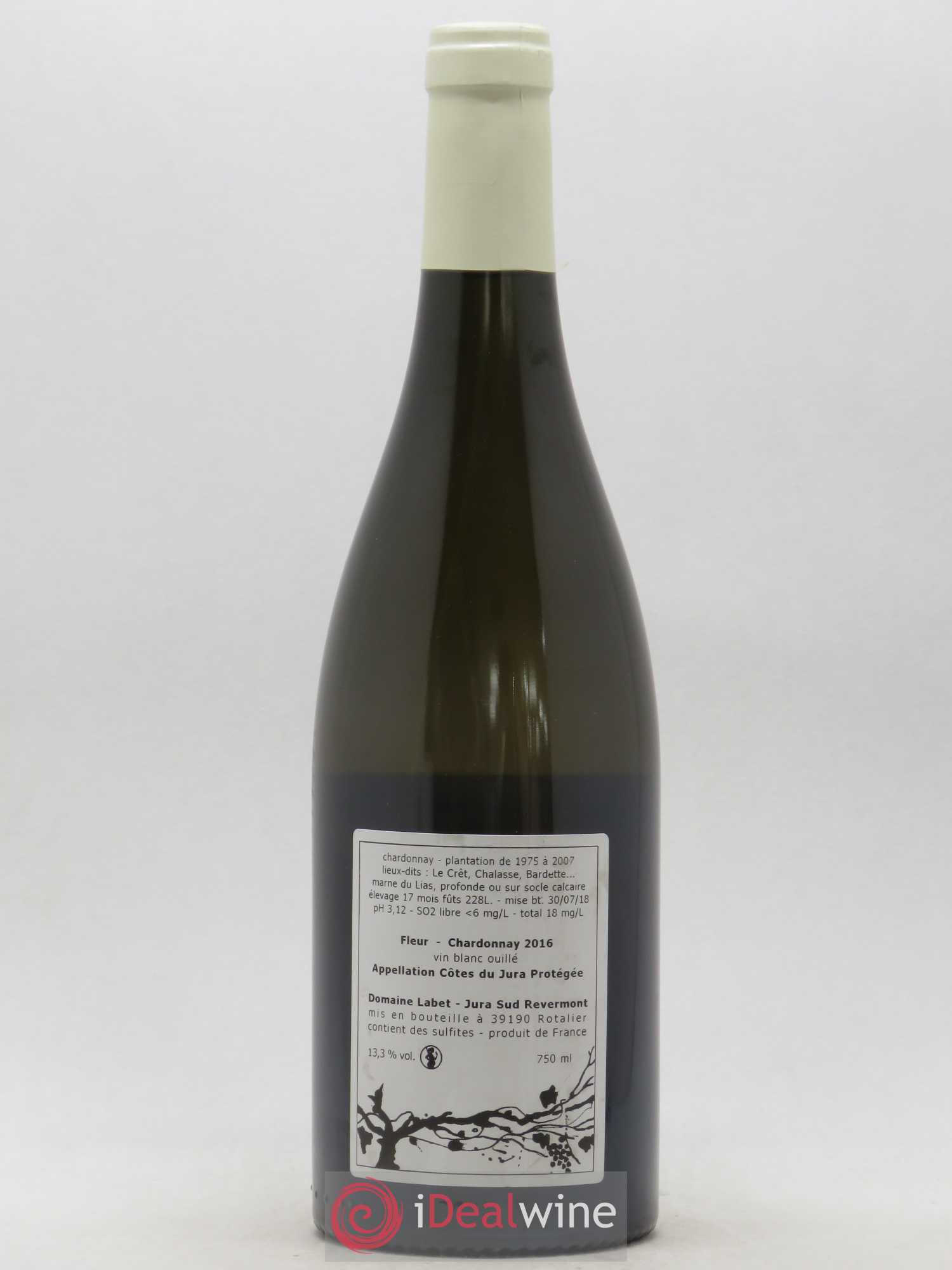 Côtes du Jura Chardonnay Fleur Romain - Julien - Charline Labet 2016 - Lot de 1 bouteille - 1