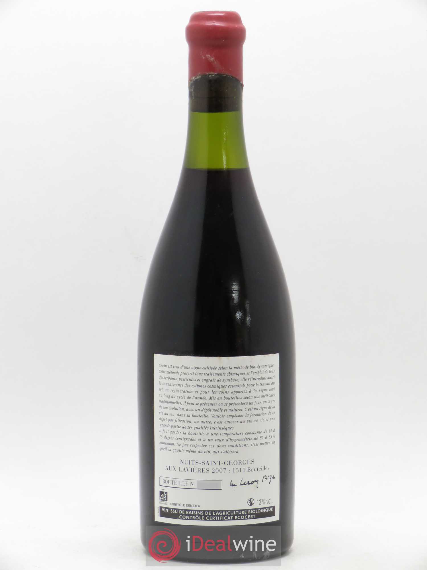 Buy Nuits-Saint-Georges Aux Lavières Leroy (Domaine) 2007 (lot