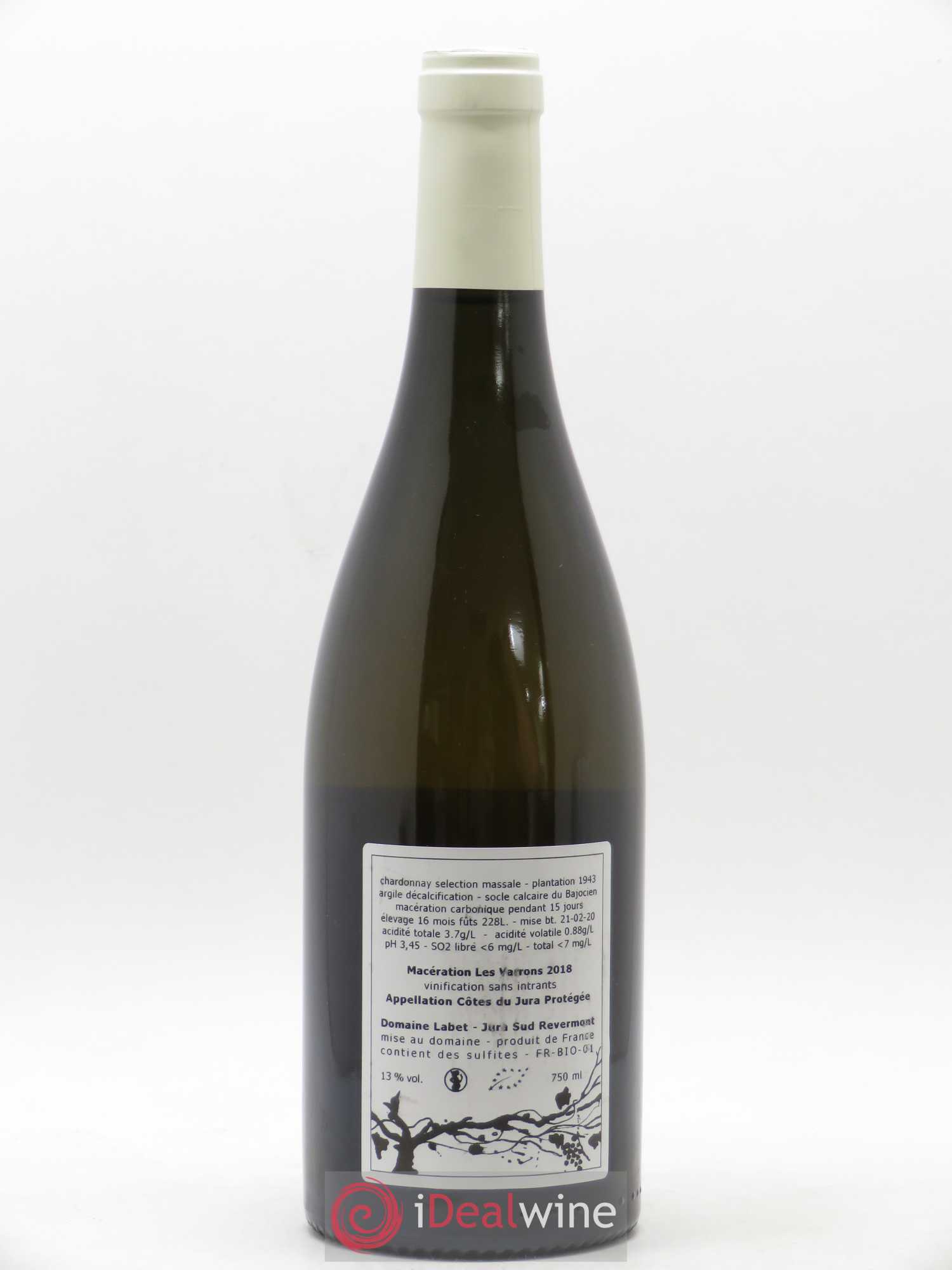 Côtes du Jura Chardonnay de Maceration Les Varrons Labet 2018 - Posten von 1 Flasche - 1