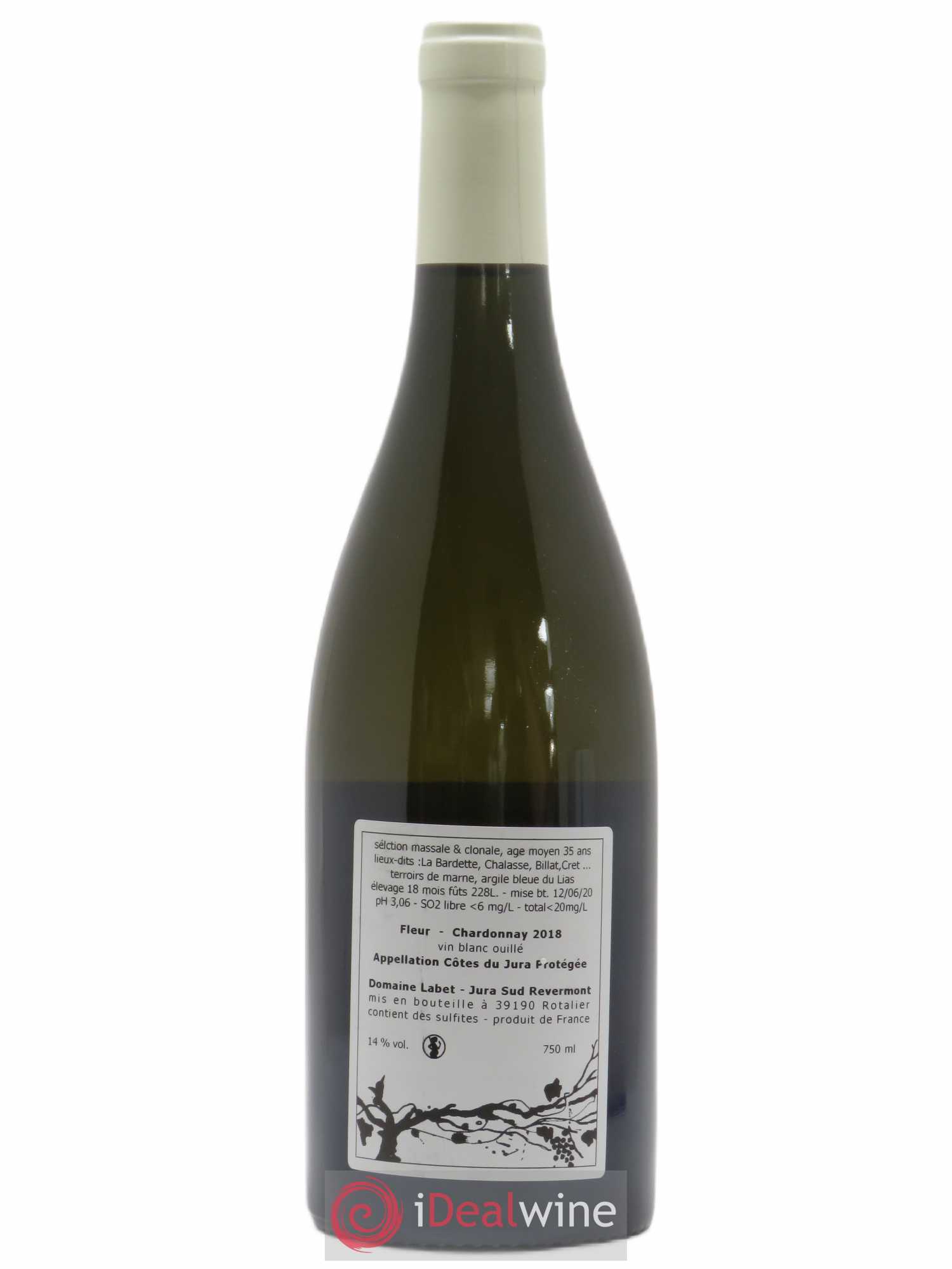 Côtes du Jura Chardonnay Fleur Romain - Julien - Charline Labet 2018 - Lot de 1 bouteille - 1
