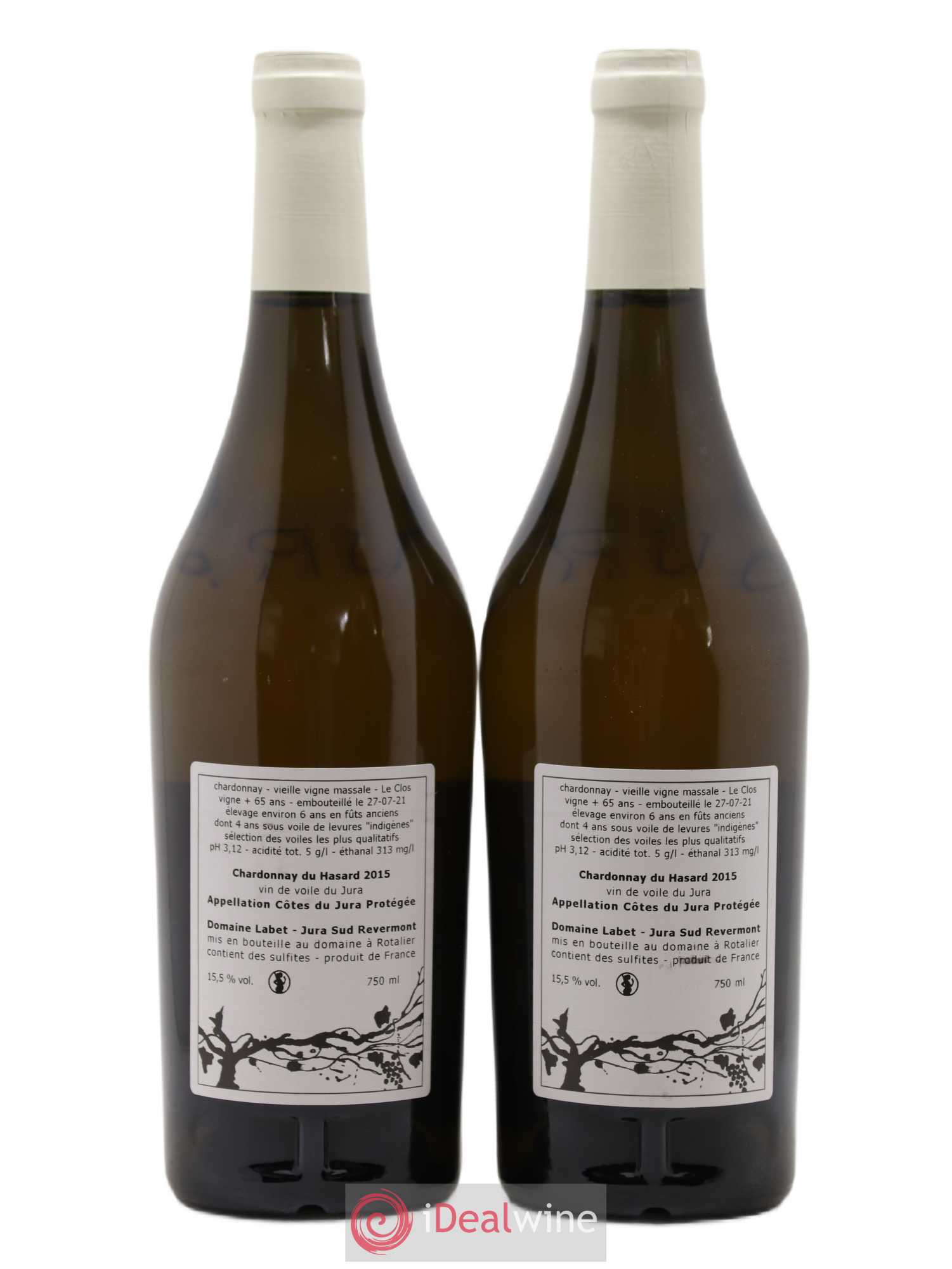 Côtes du Jura Vin de voile Chardonnay du Hasard Romain - Julien  - Charline Labet 2015 - Lot de 2 bouteilles - 1