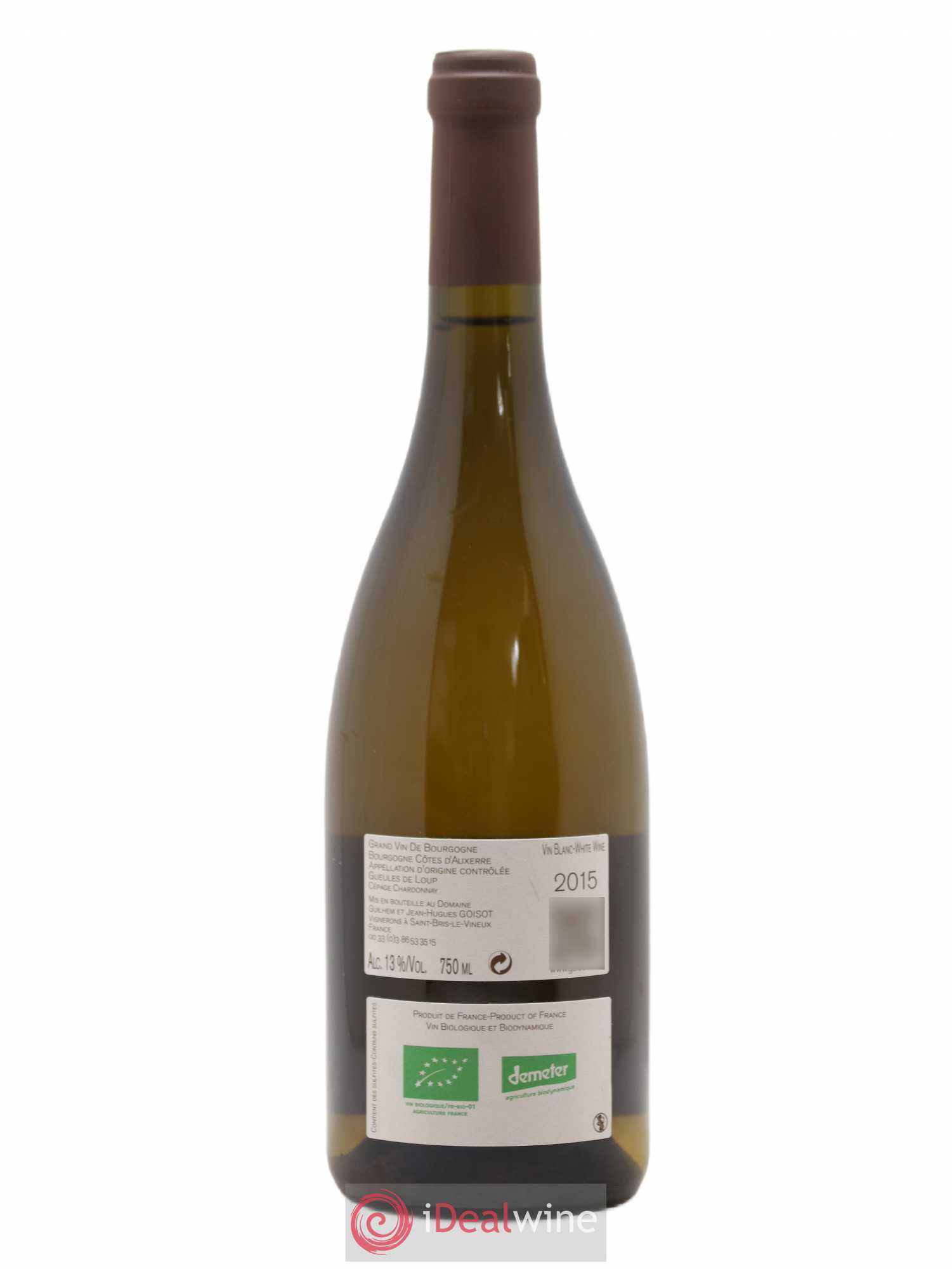 Bourgogne Côtes d'Auxerre Gueules de Loup Goisot 2015 - Lot de 1 bouteille - 1