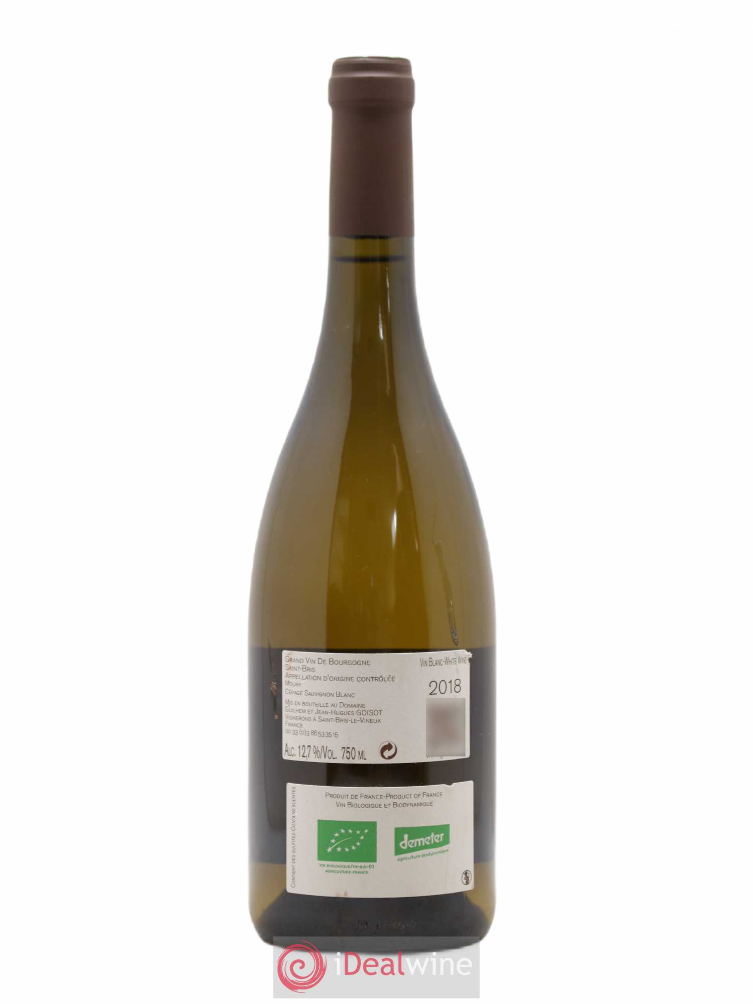 Bourgogne Saint Bris Moury Goisot (sans prix de réserve) 2018 - Posten von 1 Flasche - 1