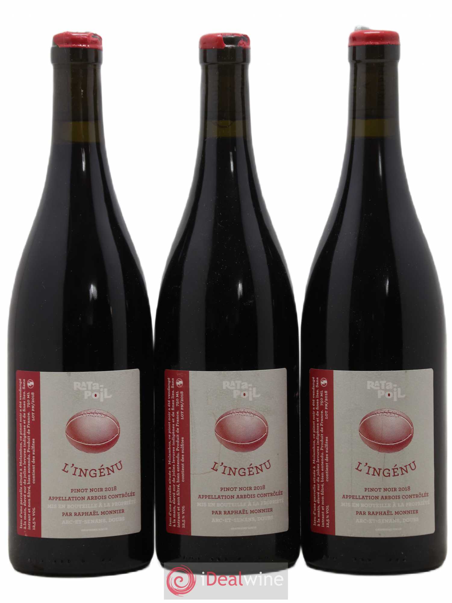 Arbois Ingénu Pinot Noir Ratapoil 2018 - Lot de 3 bouteilles - 0
