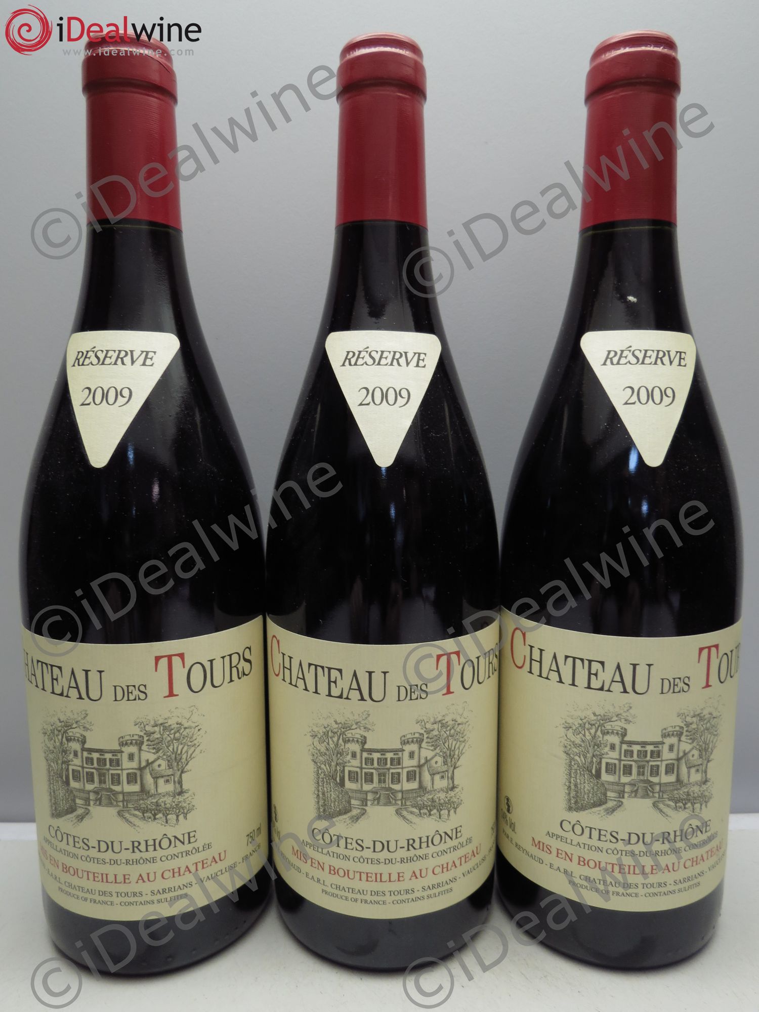 Côtes-du-Rhône Château des Tours Emmanuel Reynaud 2009 - Lot de 3 bouteilles - 0
